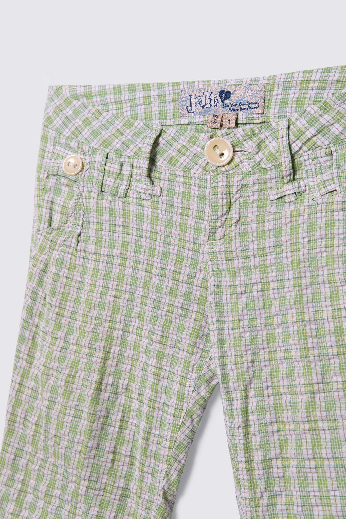 Y2K Jolt Seersucker Lowrise Bermuda Shorts