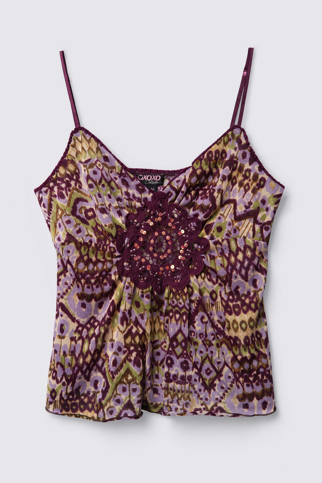 Y2K XOXO Sequin Applique Knit Cami