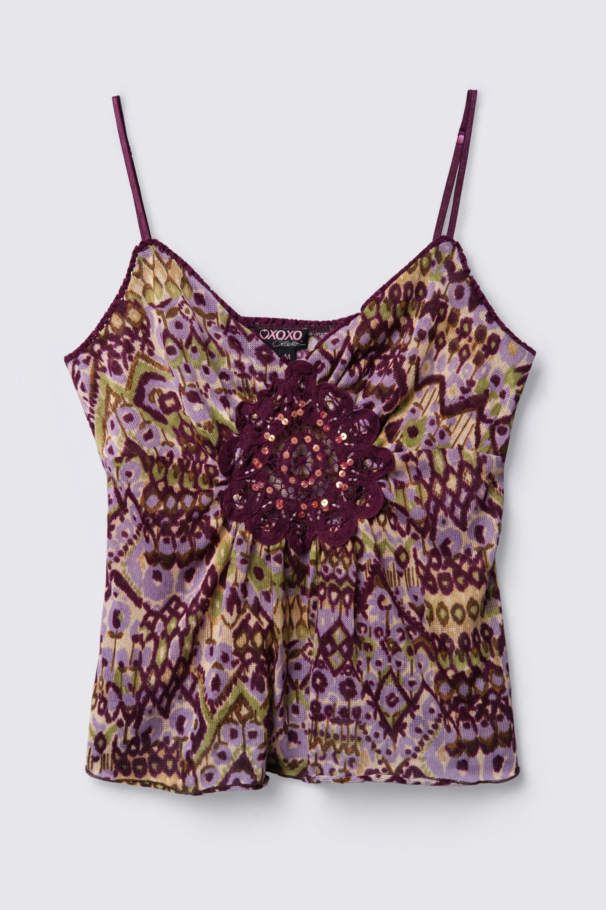 Y2K XOXO Sequin Applique Knit Cami
