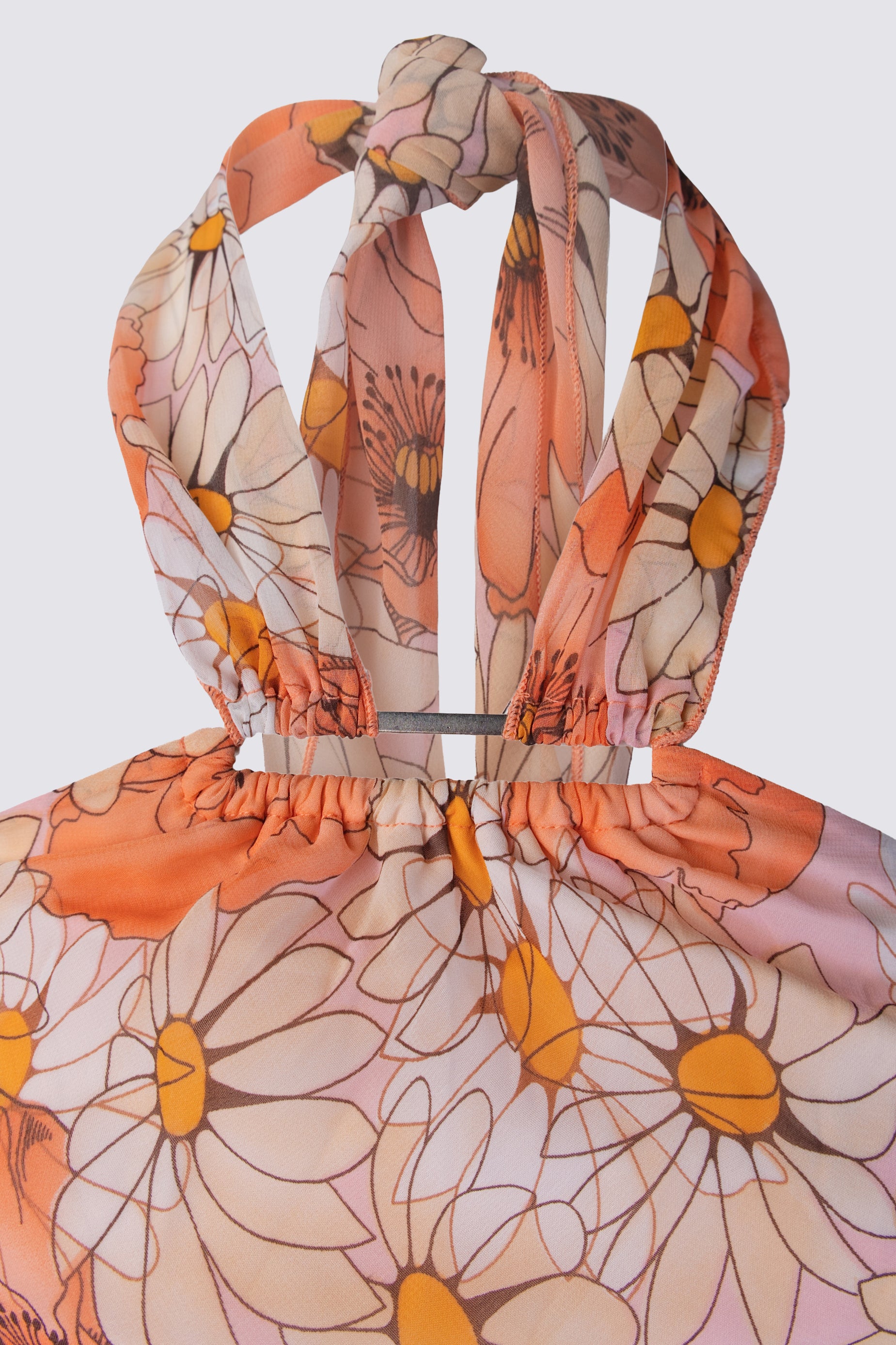 First Kiss Sheer Floral Print Halter Top