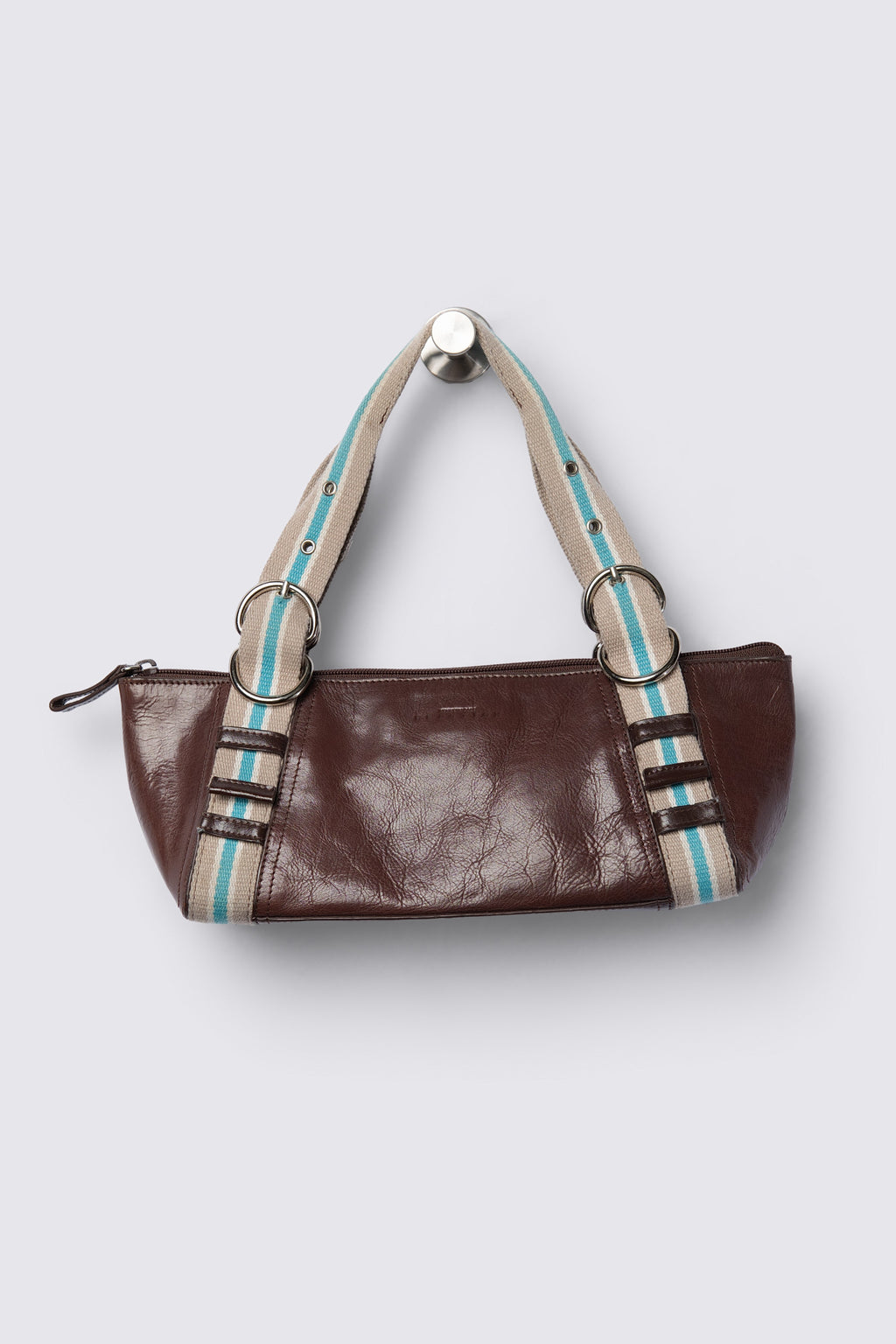 Y2K Kenneth Cole Reaction Preppy Leather Baguette