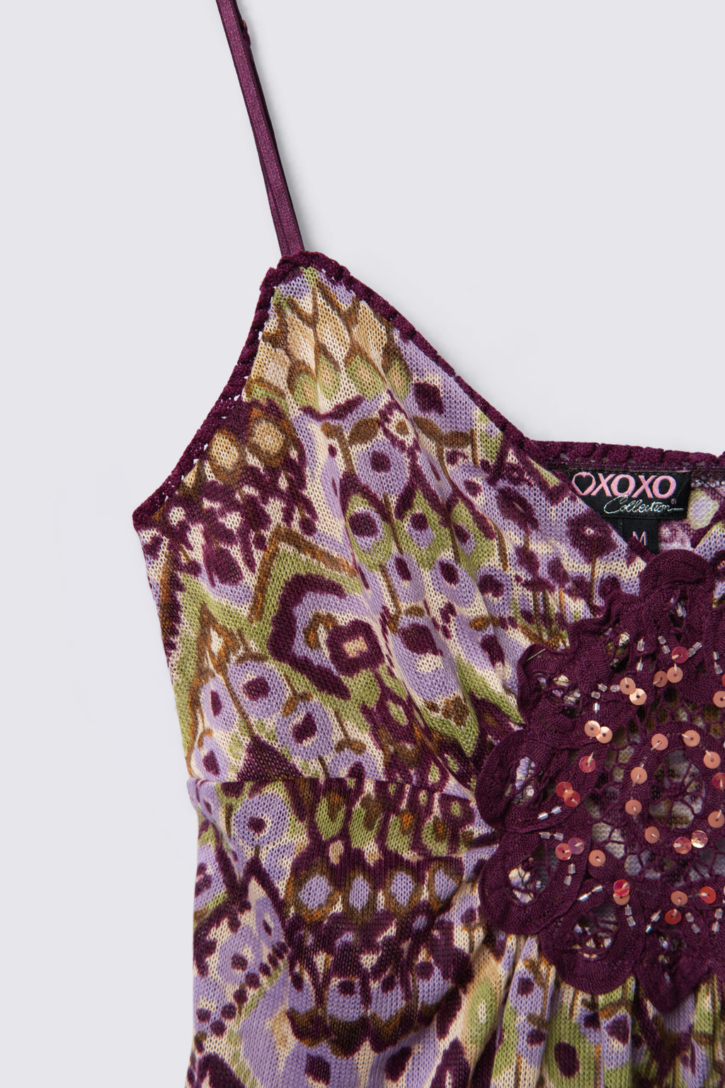 Y2K XOXO Sequin Applique Knit Cami