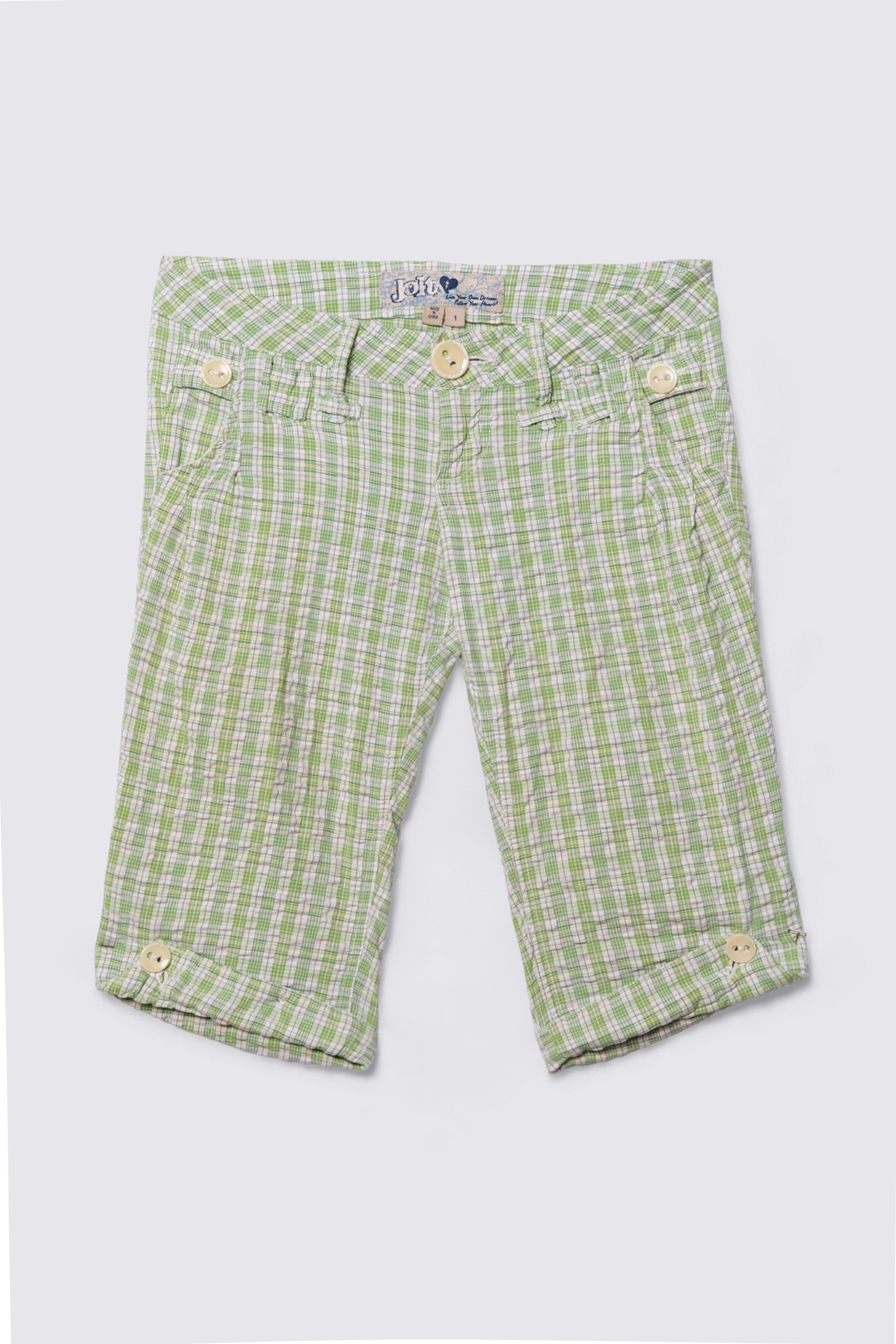 Y2K Jolt Seersucker Lowrise Bermuda Shorts