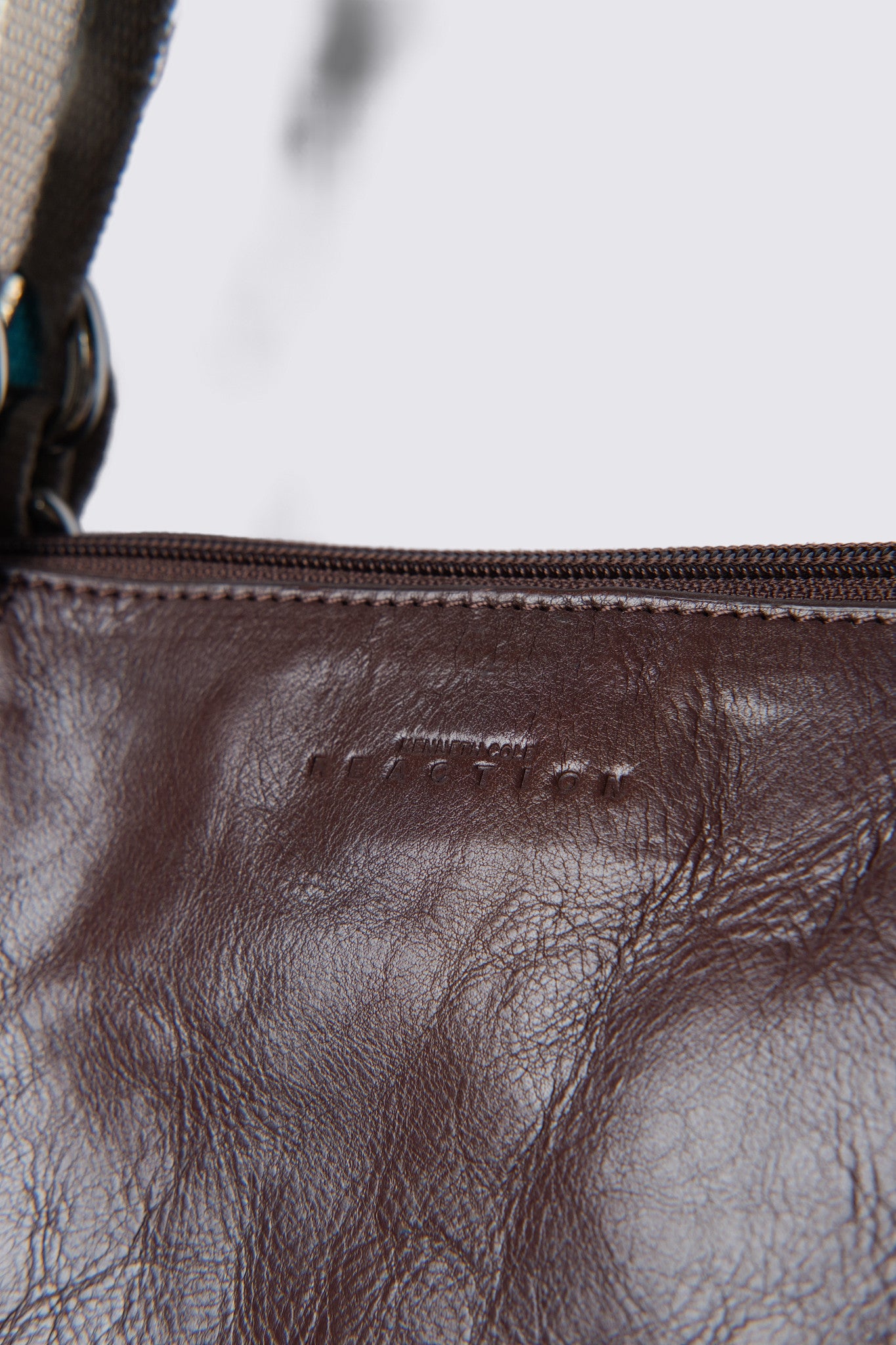 Y2K Kenneth Cole Reaction Preppy Leather Baguette