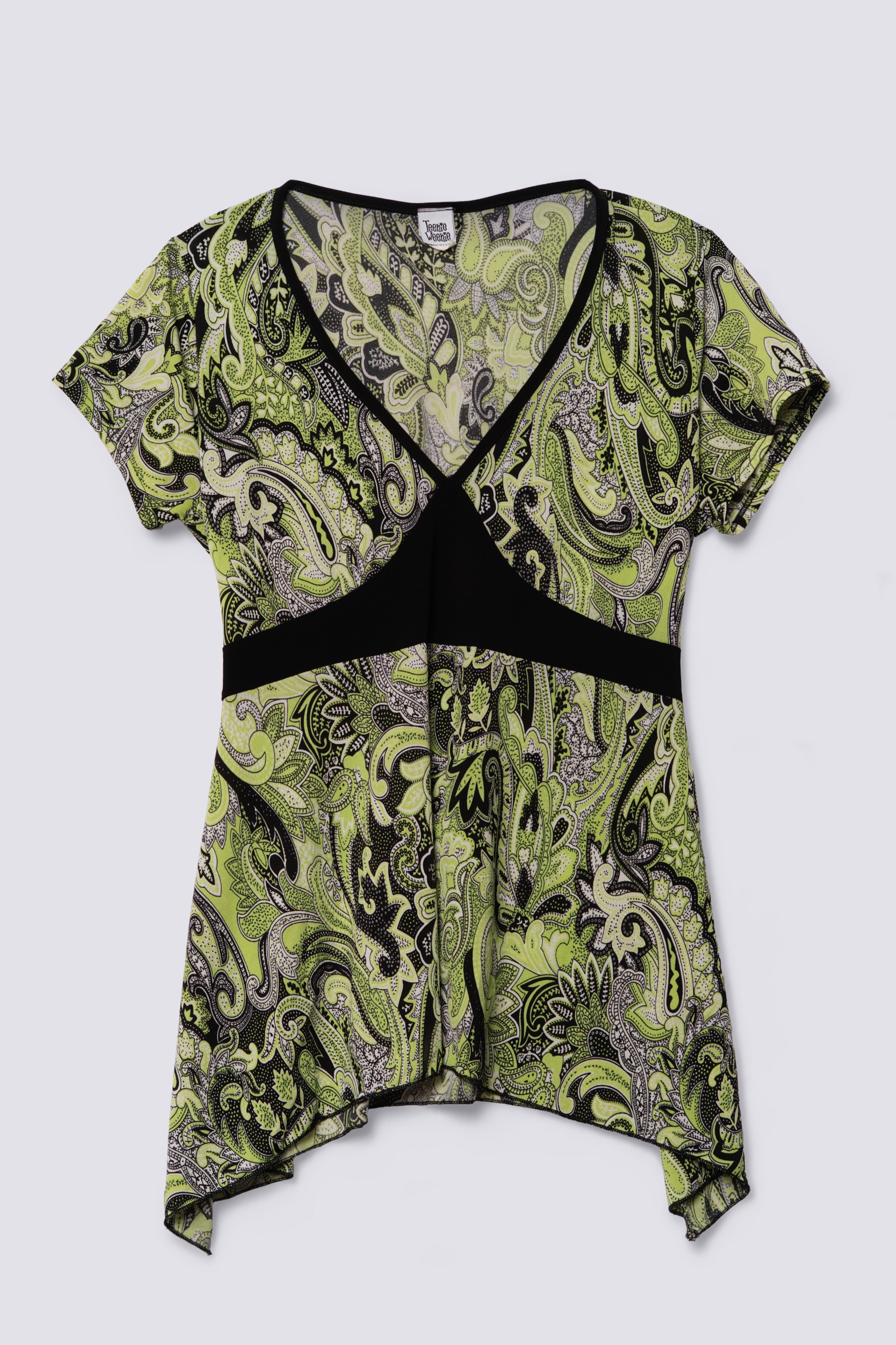 Y2K Paisley Print Babydoll Top