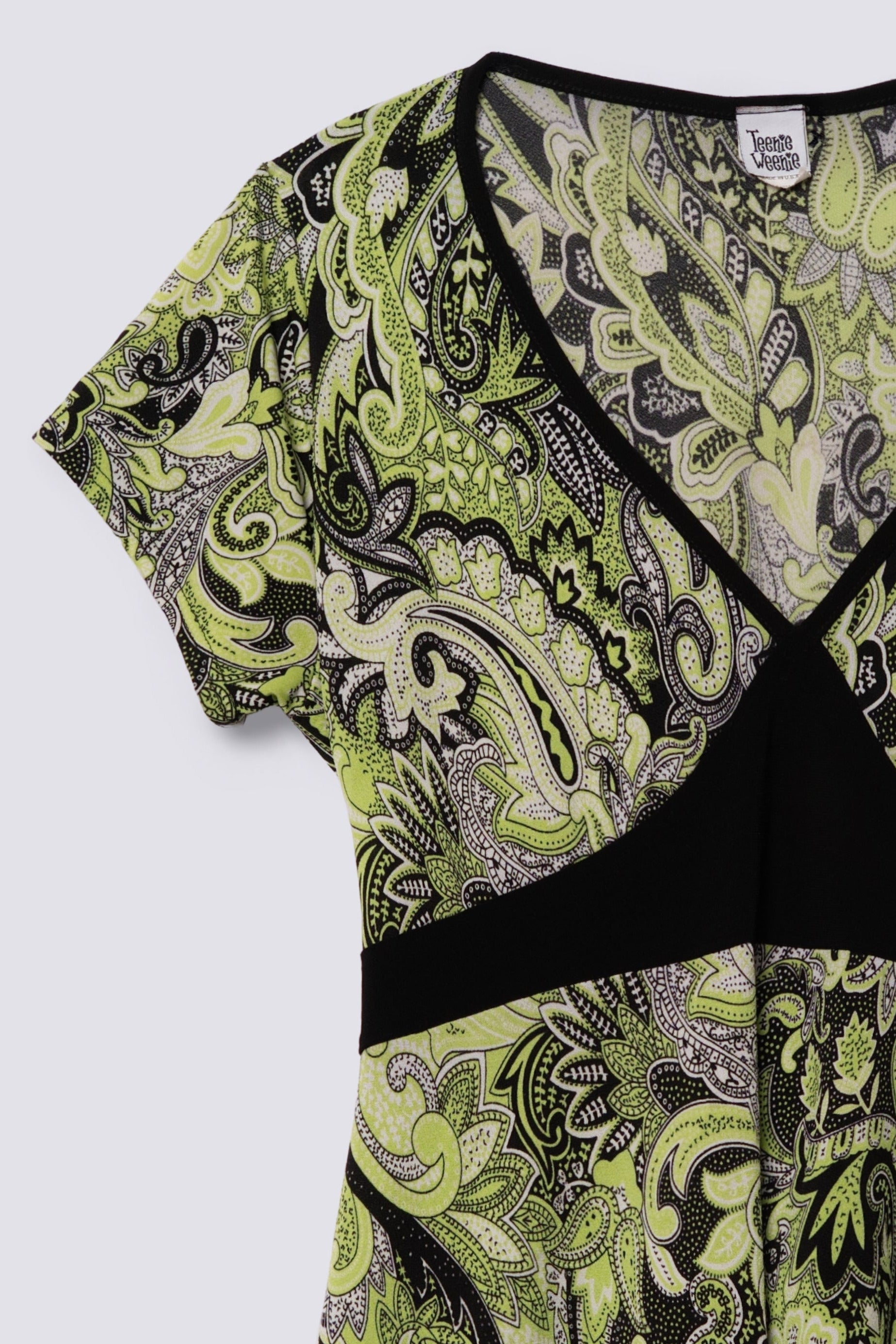 Y2K Paisley Print Babydoll Top