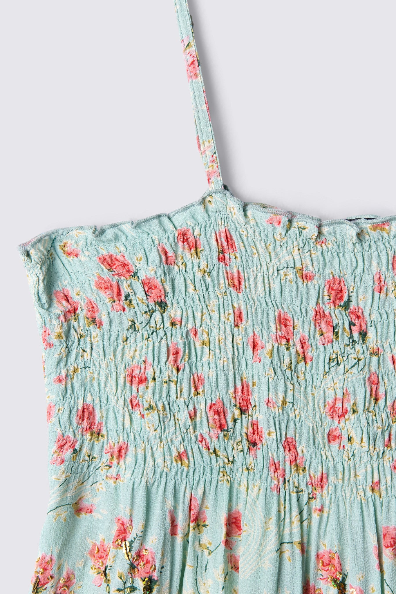 Y2K F21 Beaded Rayon Babydoll Top