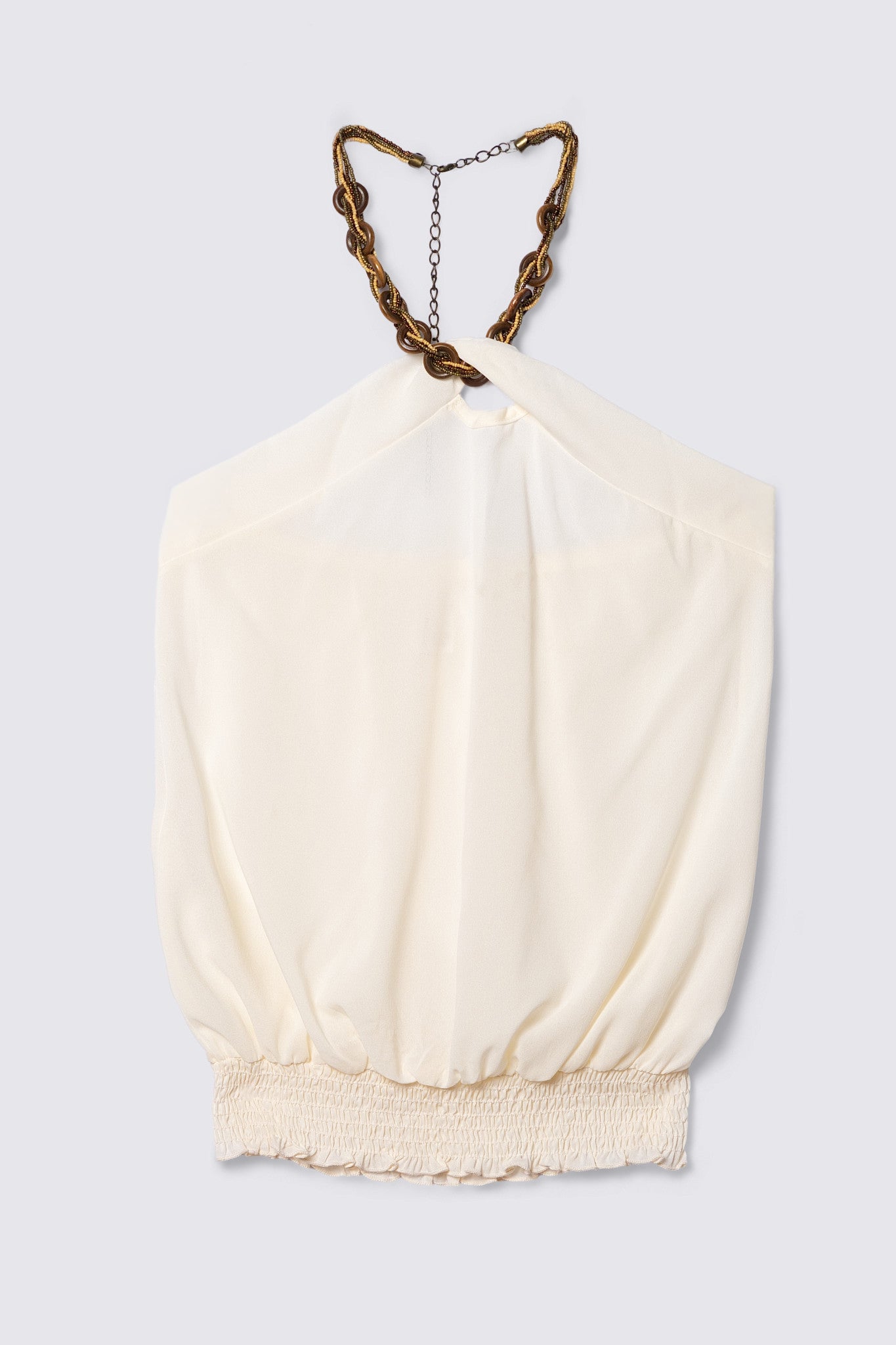 Y2K Beaded Necklace Halter Top