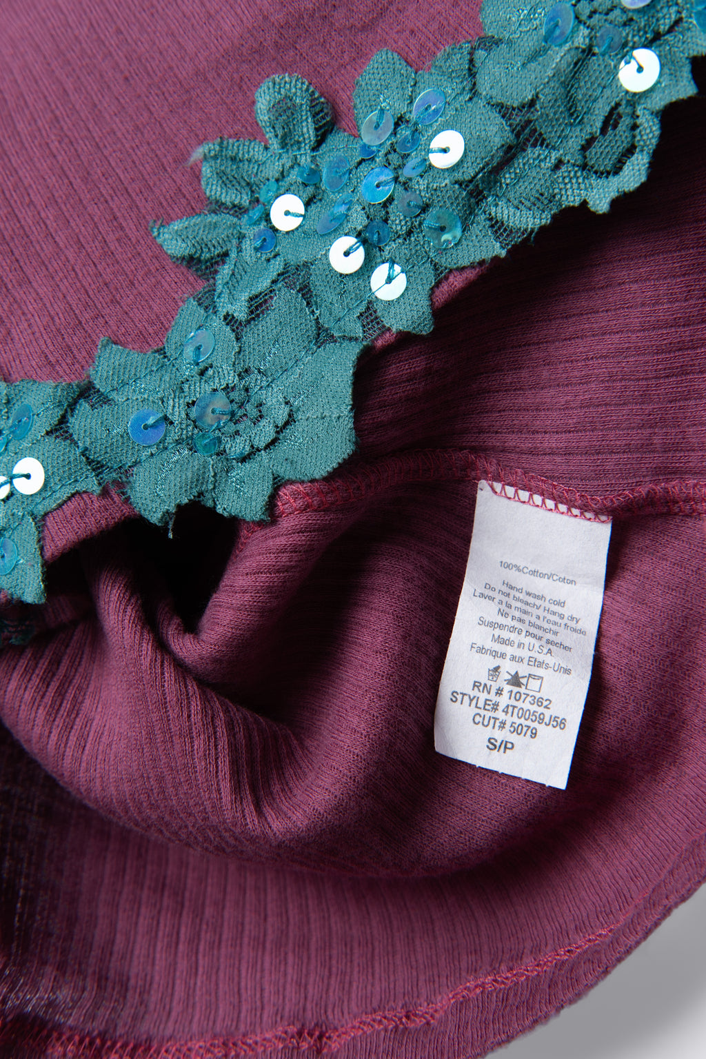 Y2K Damsel Sequin Lace Trim Tank