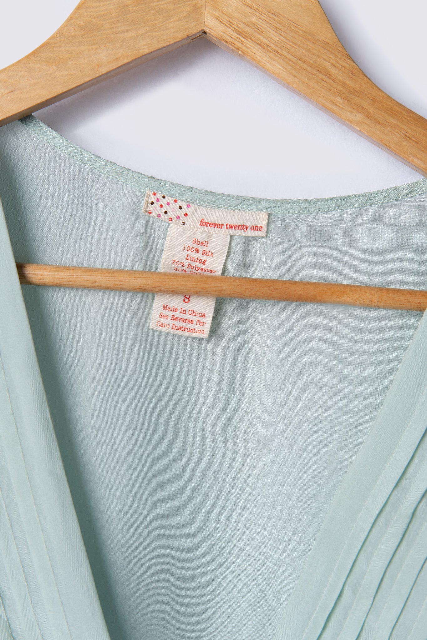 Y2K F21 Silk Pintuck Babydoll Top