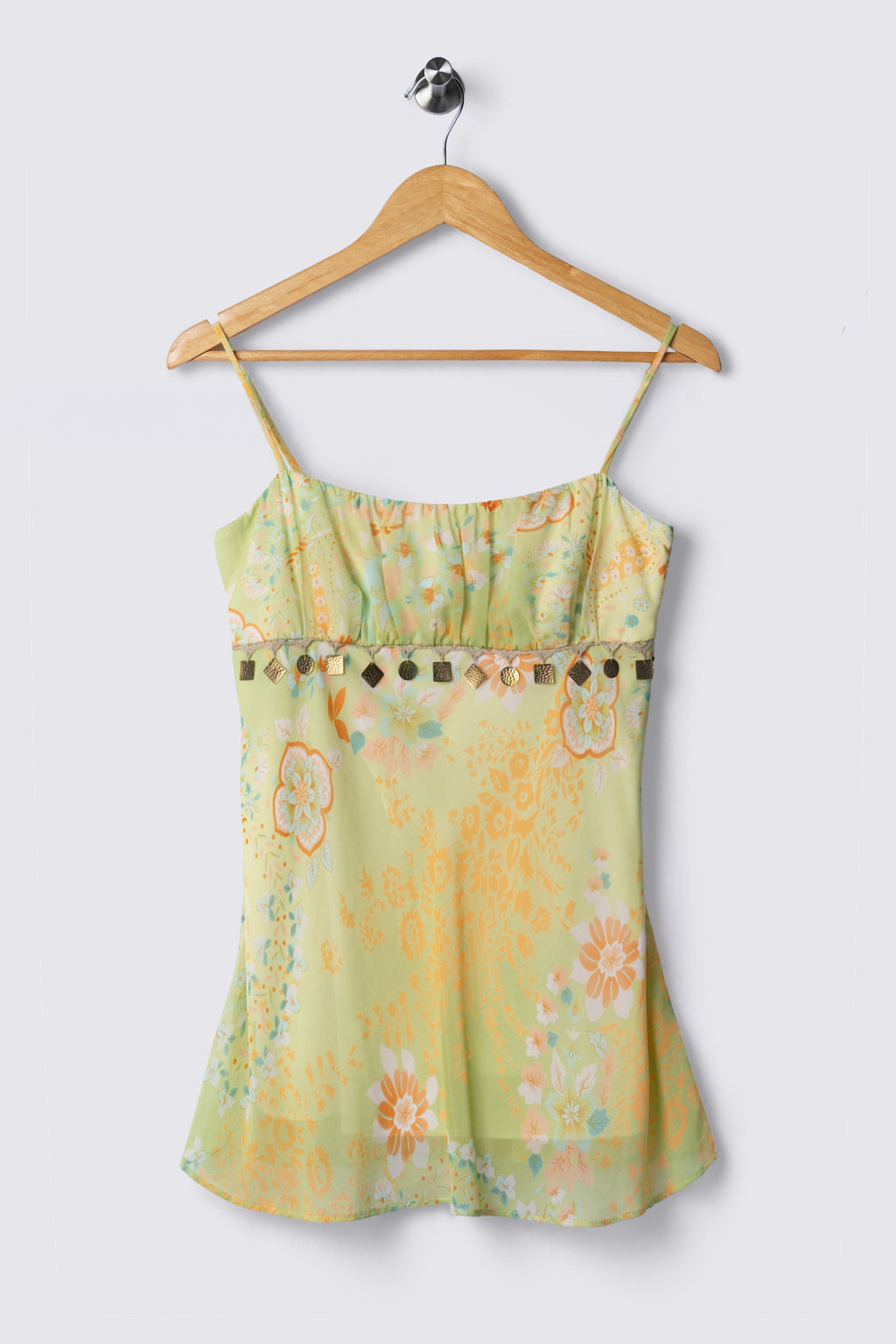 Y2K  Beaded Chiffon Babydoll Top