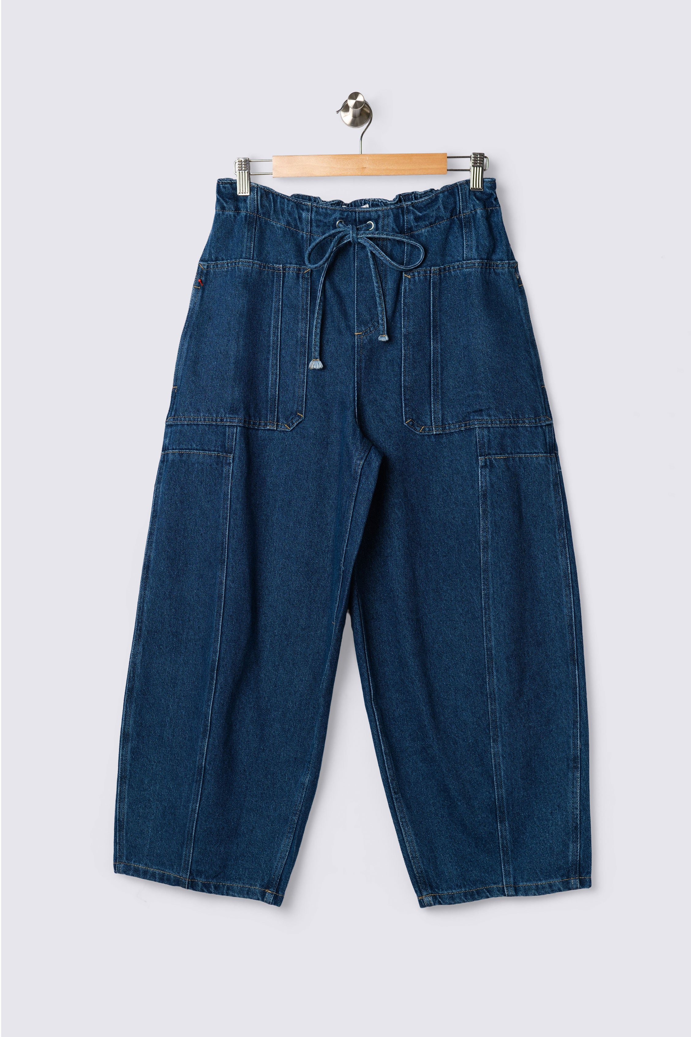 Charlie Tie Waist Barrel Leg Pants