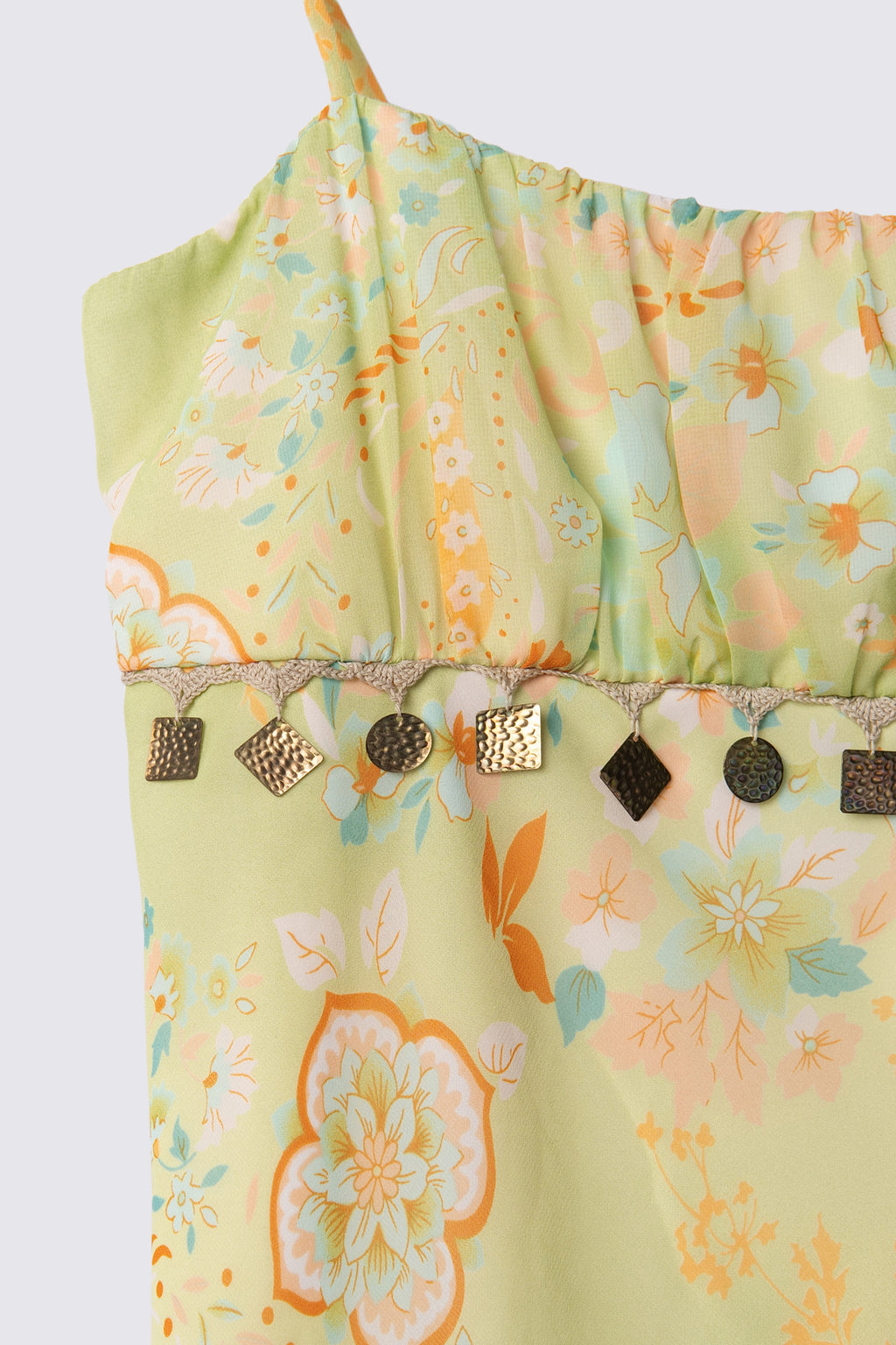 Y2K  Beaded Chiffon Babydoll Top
