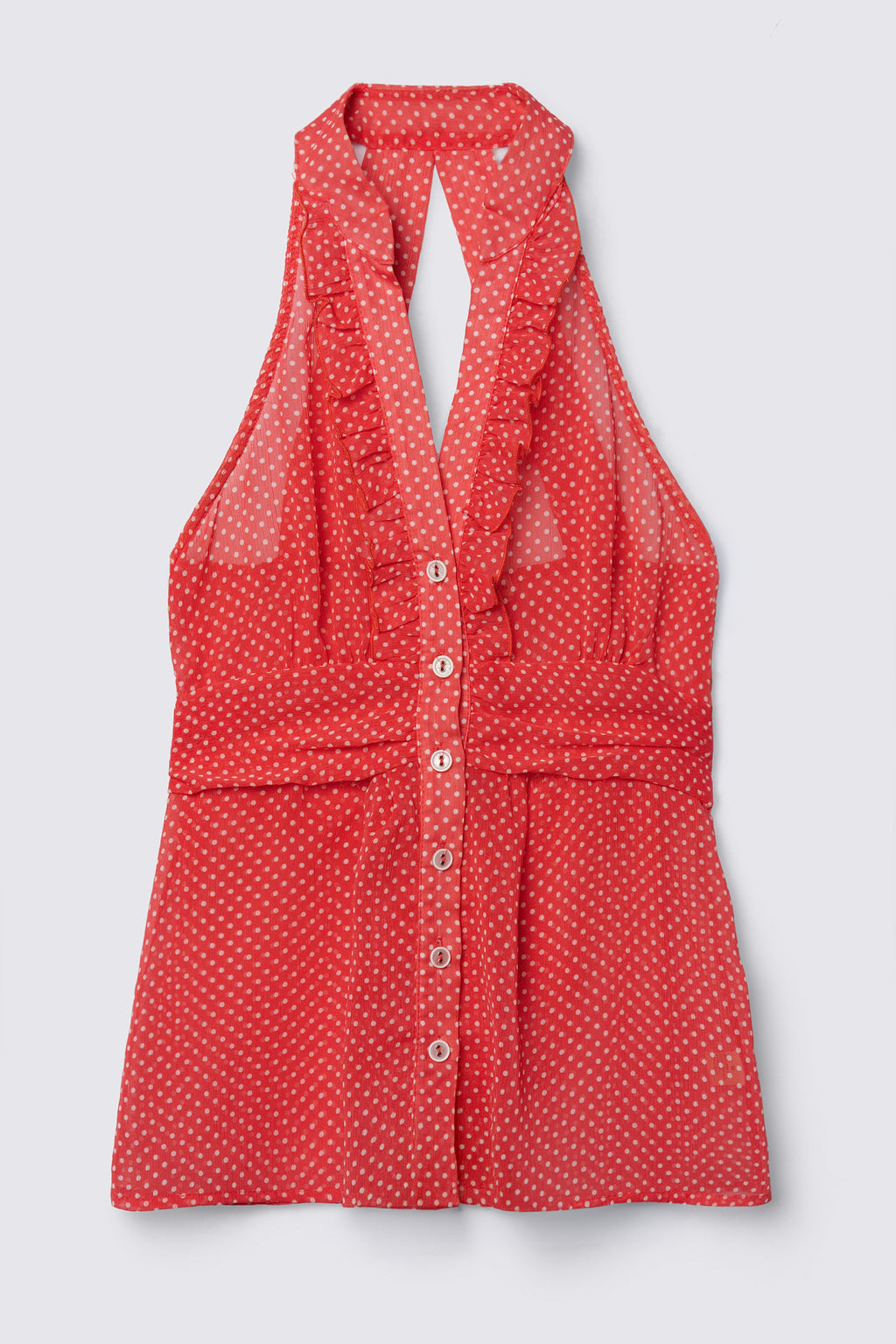 Y2K F21 Sheer Polka Dot Babydoll Top