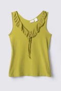 Y2K Ruffle Trim Sleeveless Top