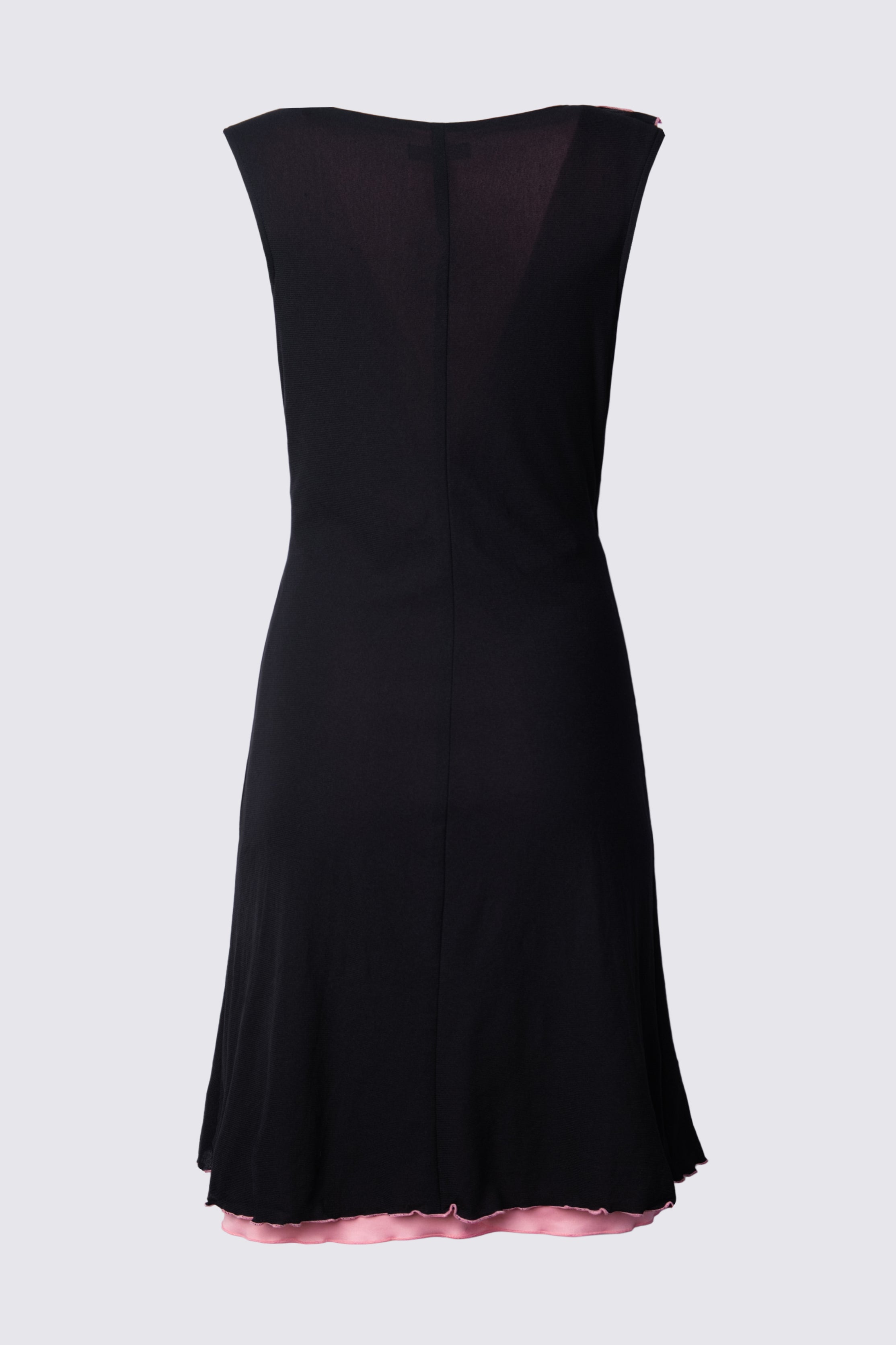 Y2K Zinc Nylon Micro Mesh Rosette Trim Wrap Dress