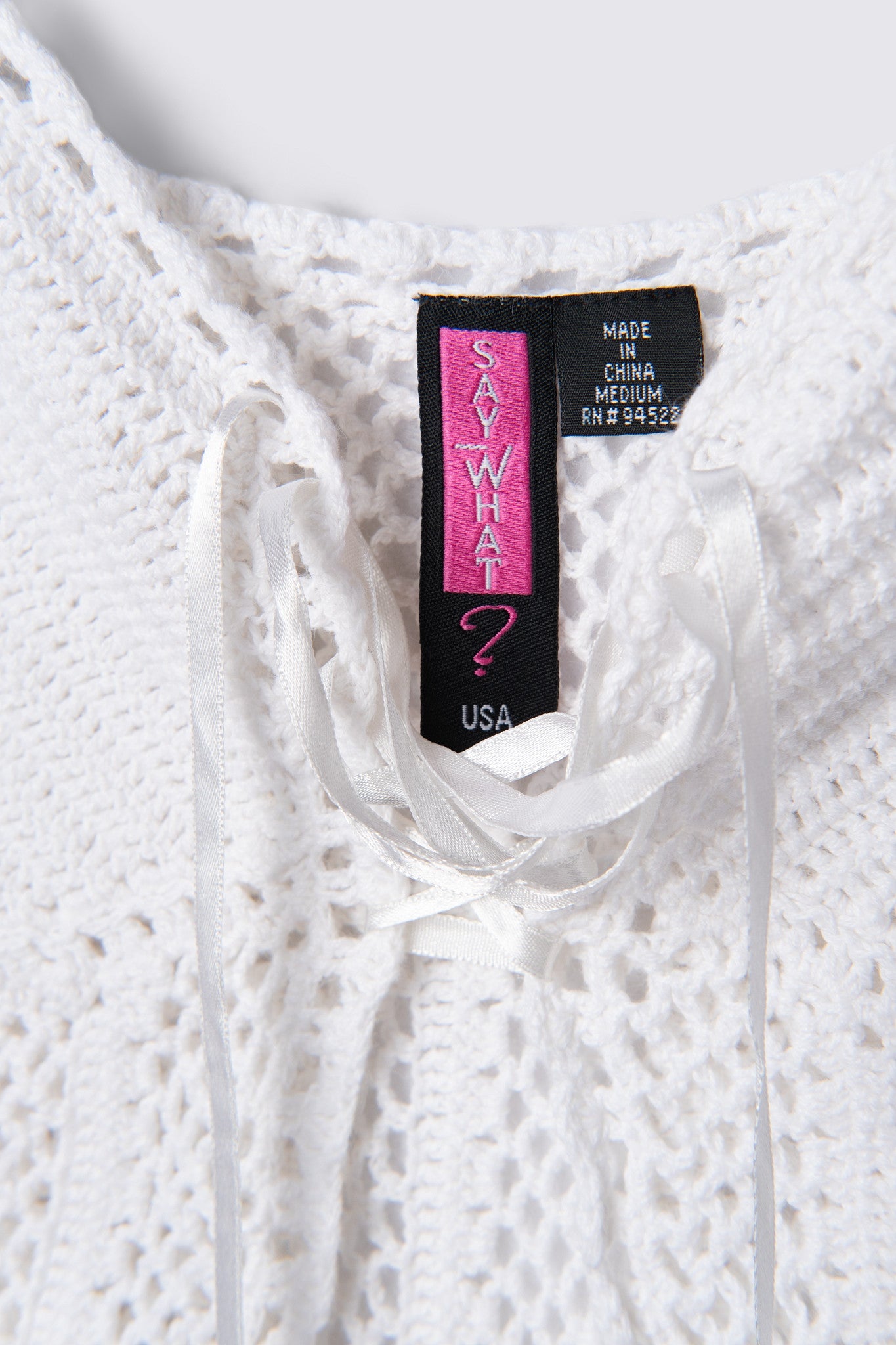 Y2K Say What Laceup Crochet Cami Top