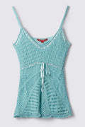 Y2K Beaded Crochet Babydoll Top