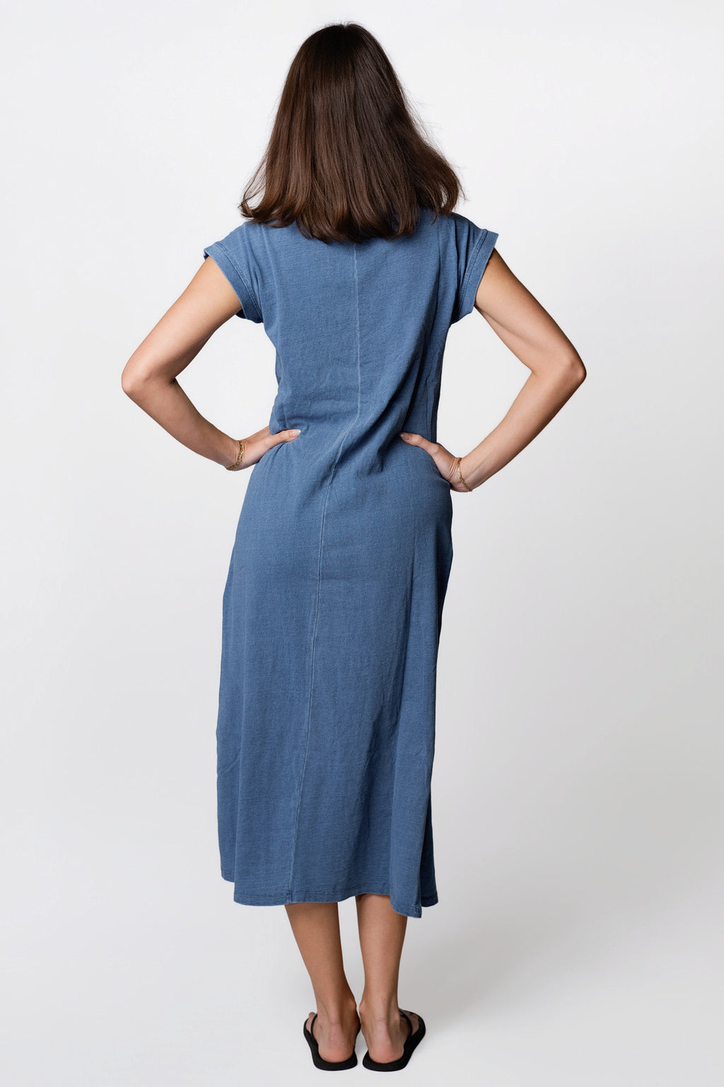 JOA Weekend Cotton Tee Dress S / Denim Blue