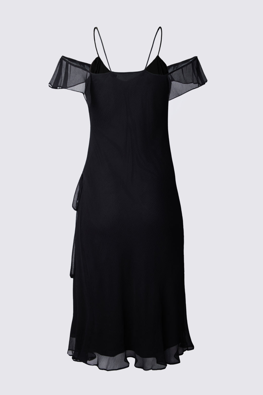 Y2K Off The Shoulder Sequin Trim Silk Dress