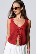 Eastham Tie Front Crochet Vest