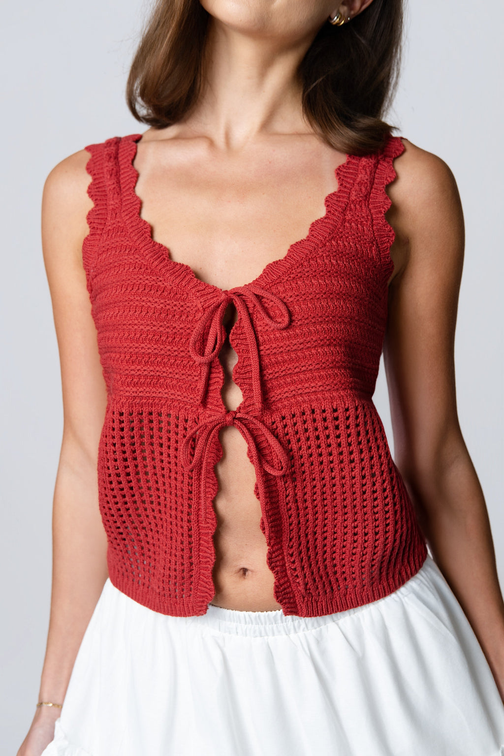 Eastham Tie Front Crochet Vest