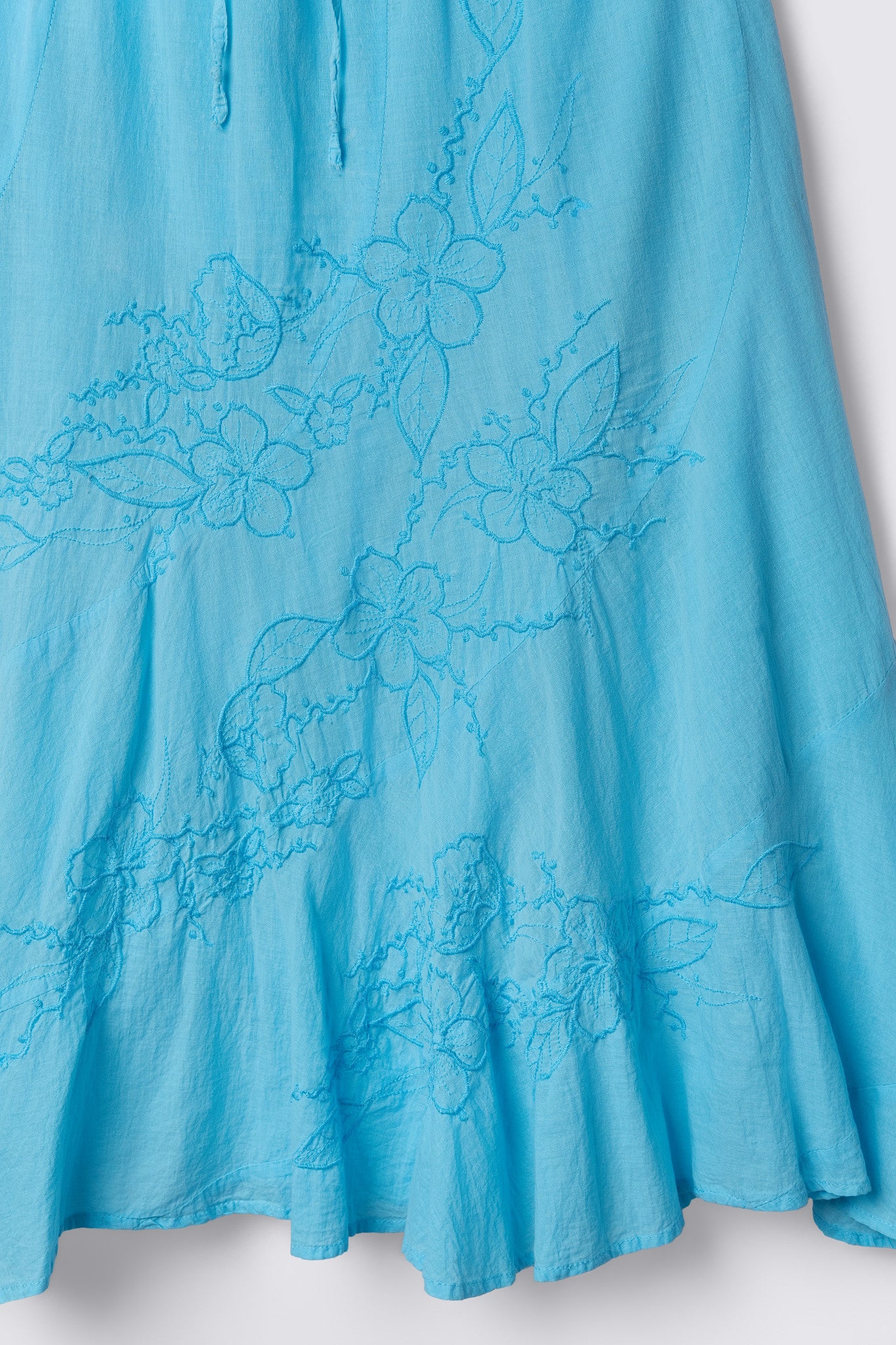 Y2K Embroidered Boho Cotton Midi Skirt