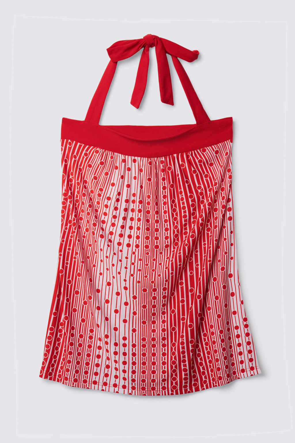 Y2K Dotted Print Longline Halter Top