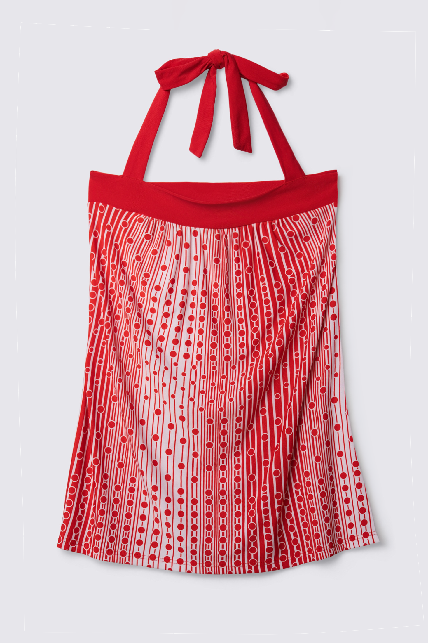 Y2K Dotted Print Longline Halter Top