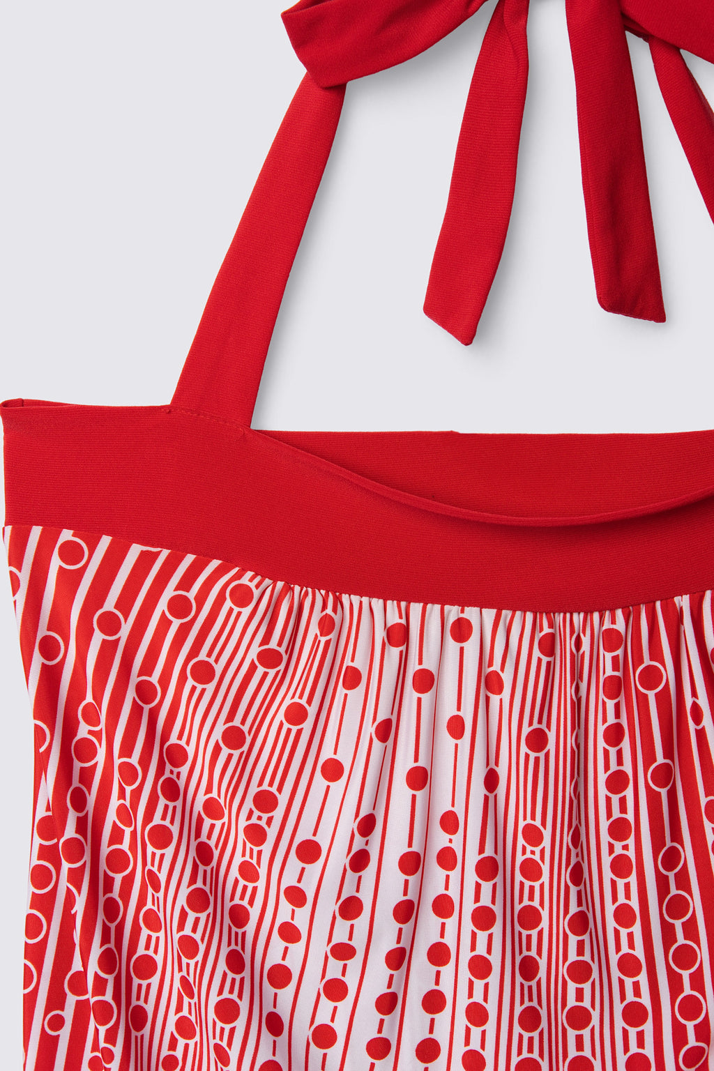 Y2K Dotted Print Longline Halter Top