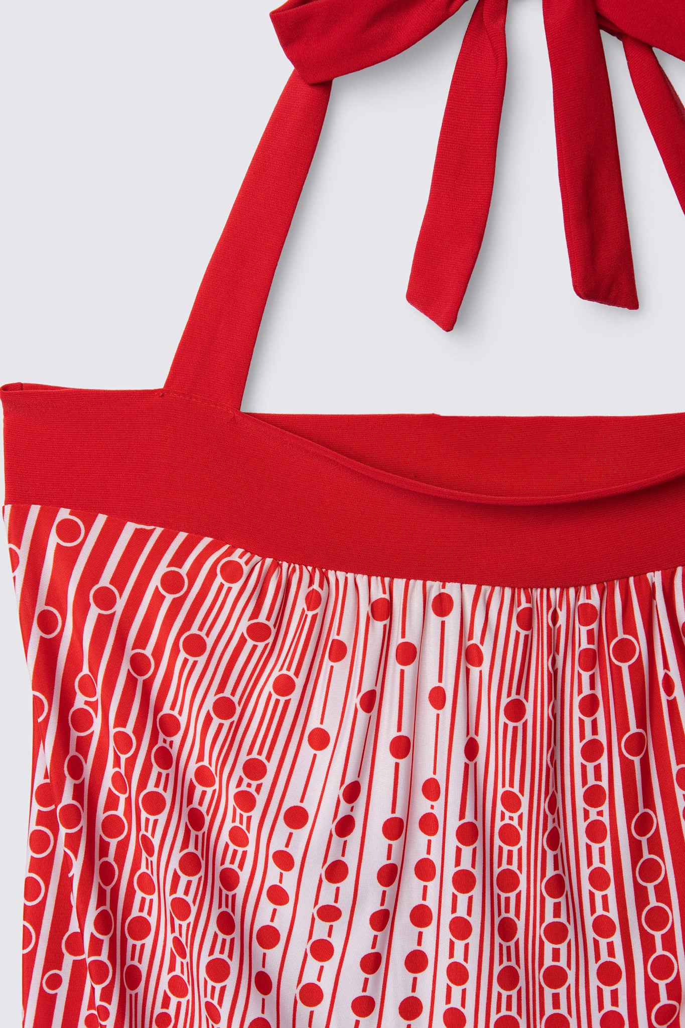Y2K Dotted Print Longline Halter Top