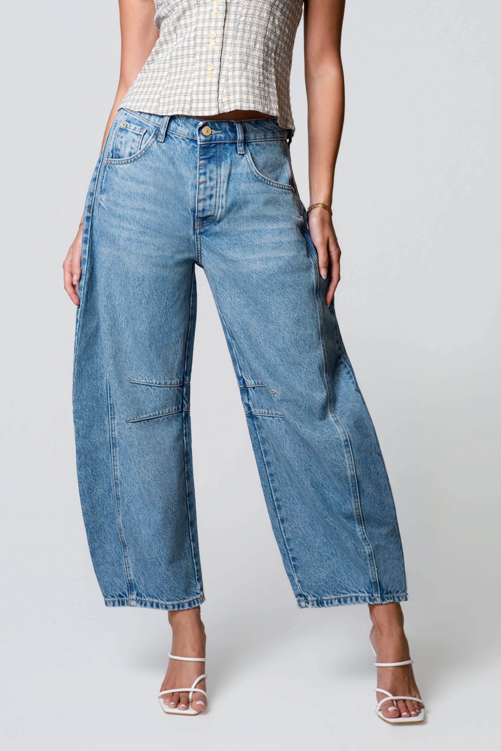 Free People Good Luck Mid Rise Barrel Jeans