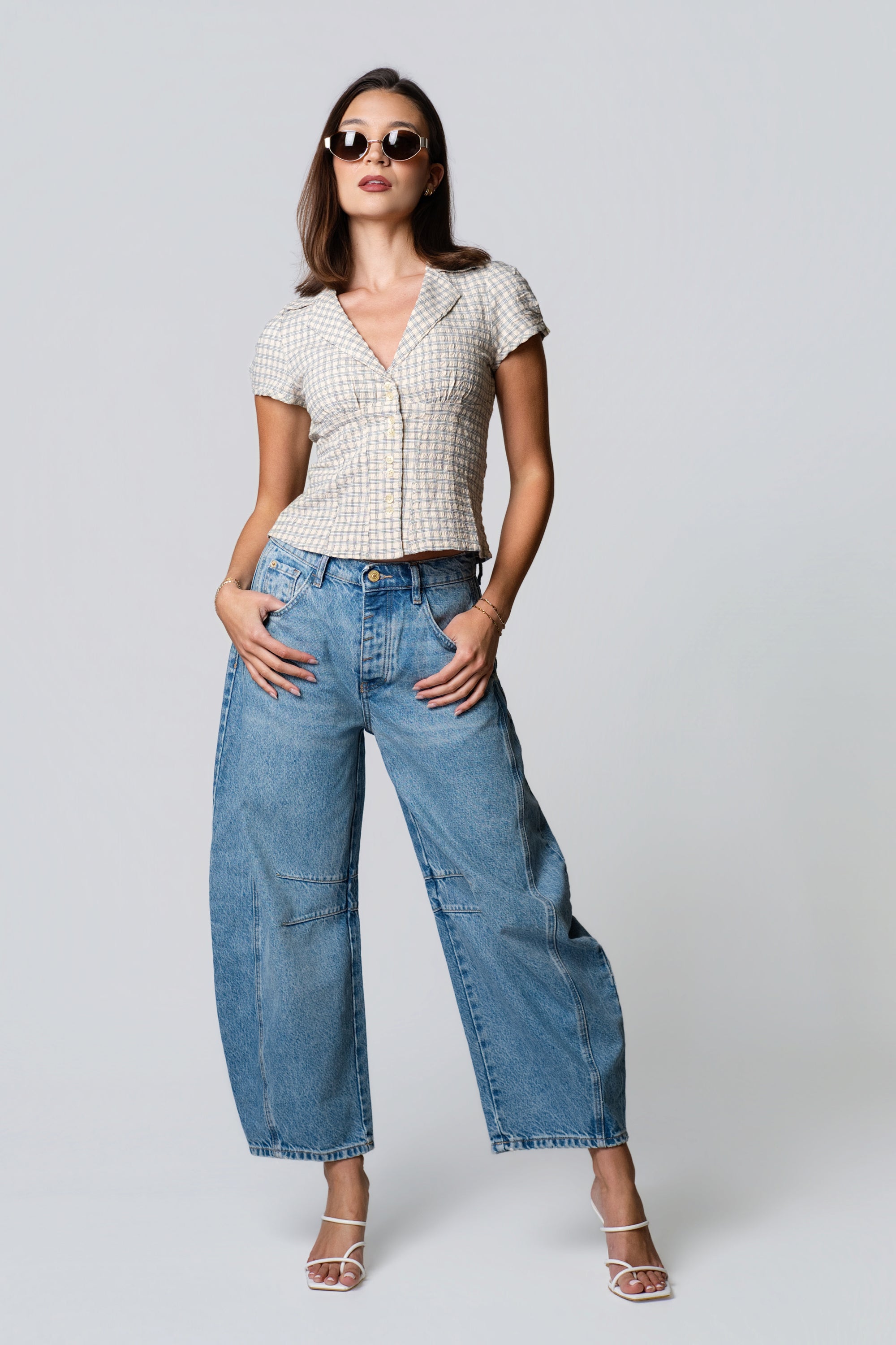 Free People Good Luck Mid Rise Barrel Jeans