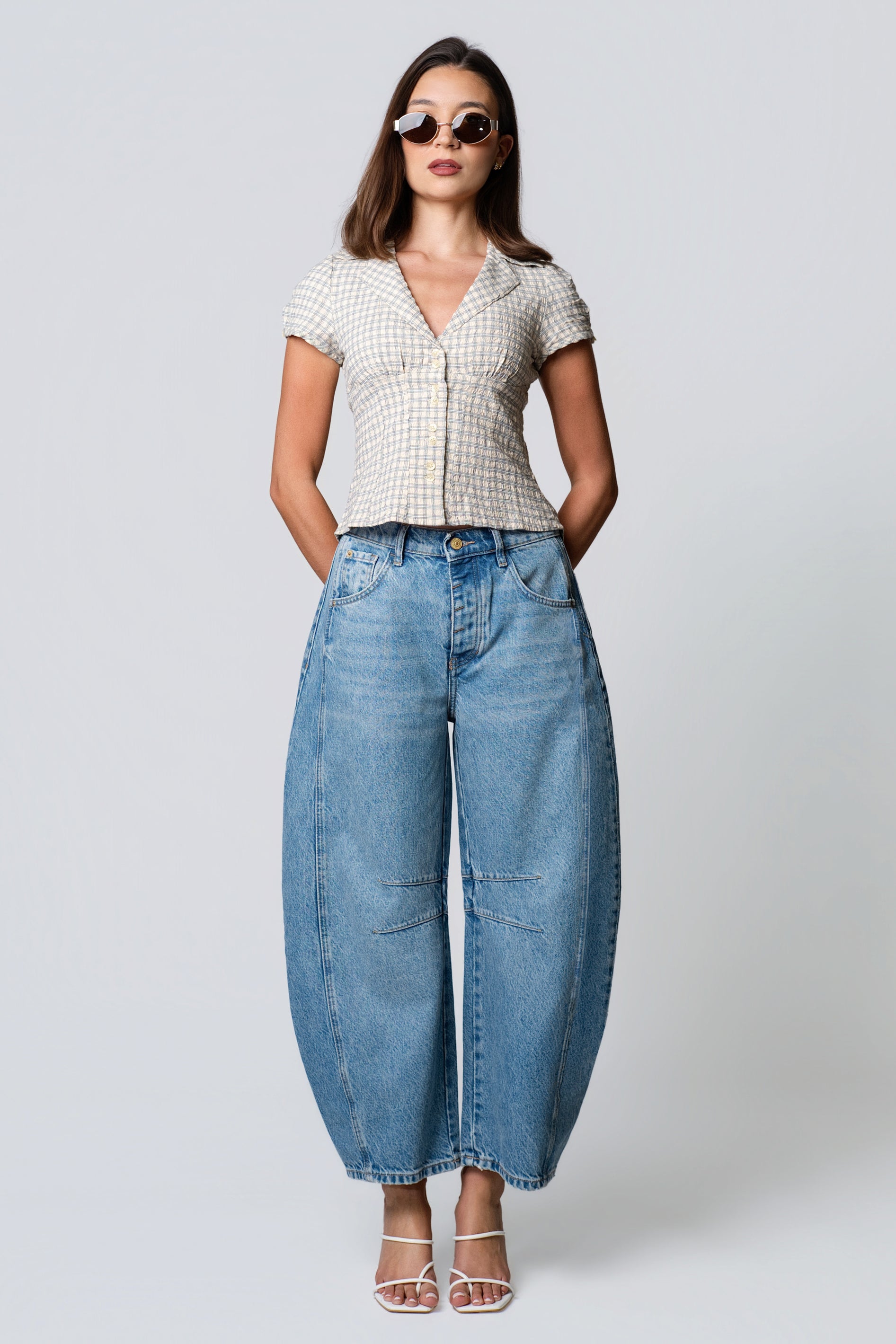 Free People Good Luck Mid Rise Barrel Jeans