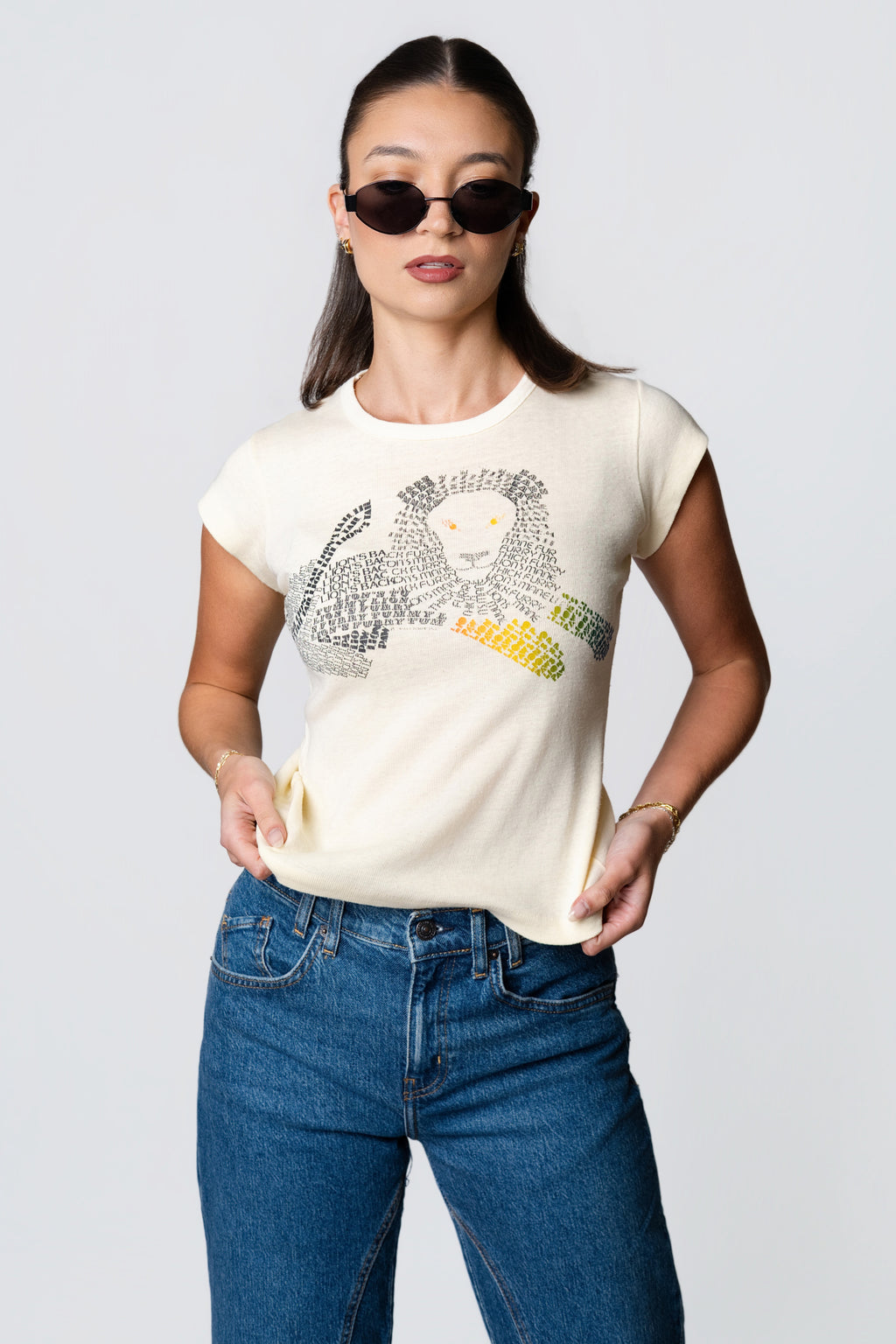 Vintage 70s Lion Graphic Baby Tee
