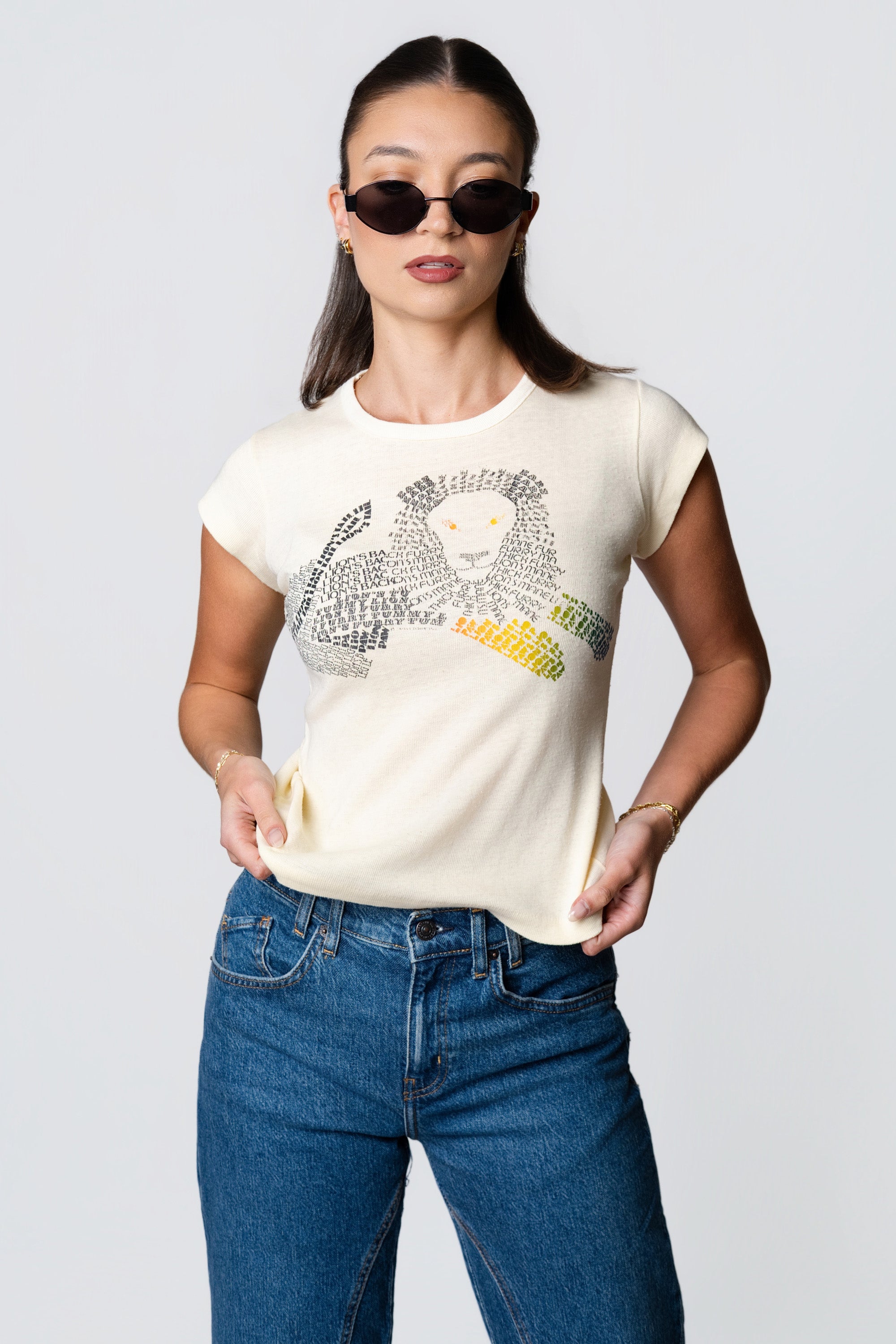 Vintage 70s Lion Graphic Baby Tee