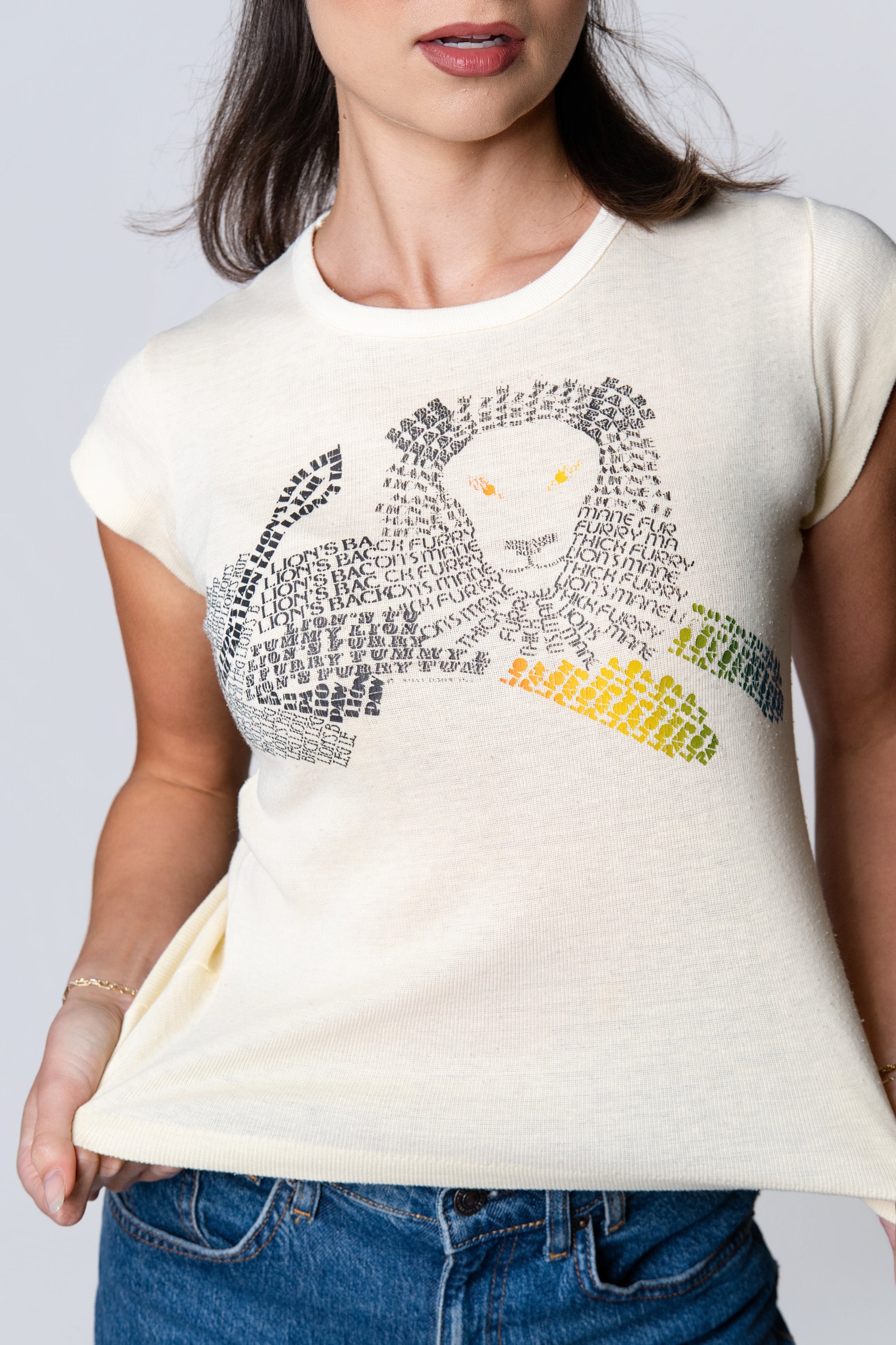 Vintage 70s Lion Graphic Baby Tee