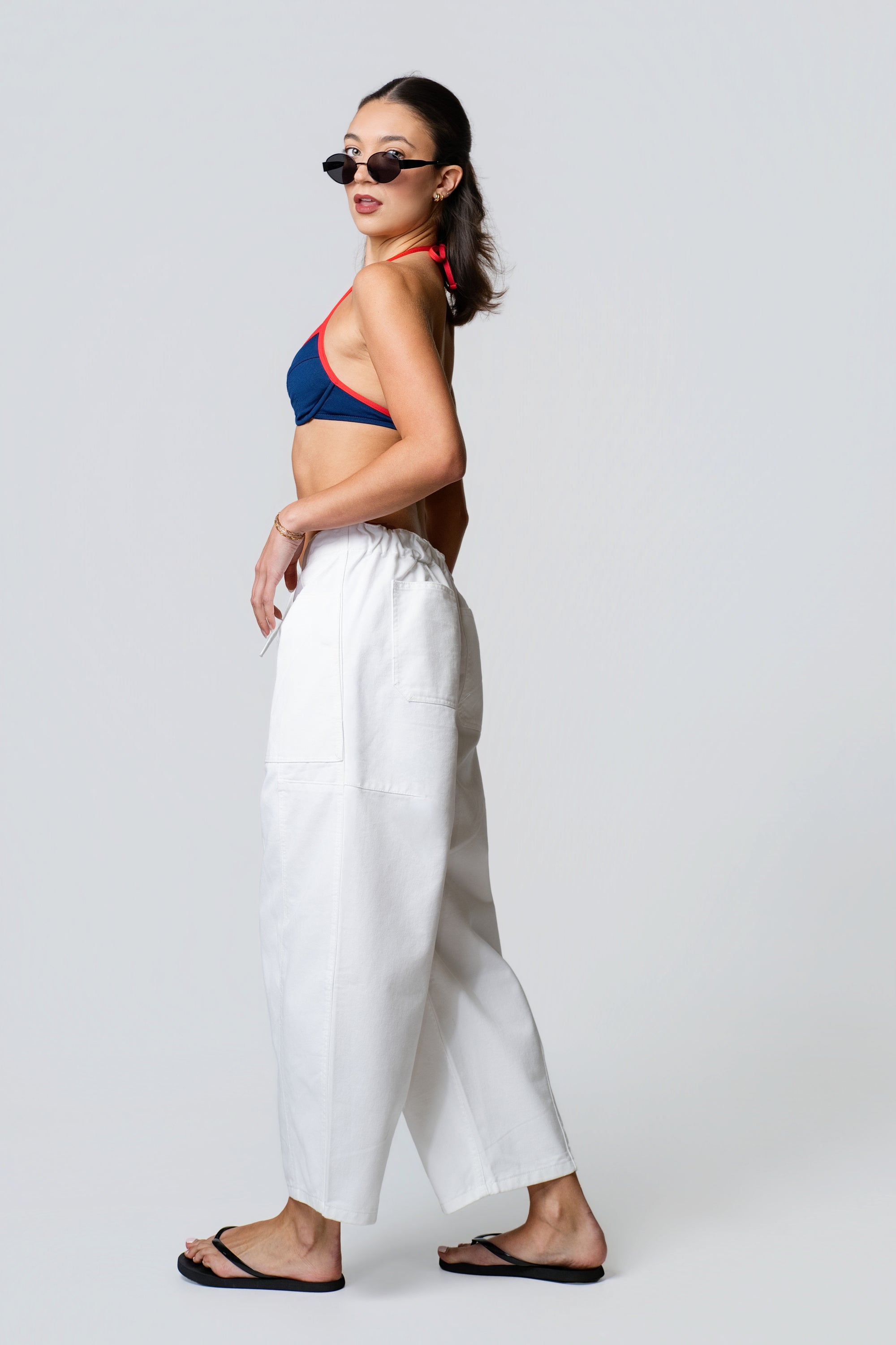 Charlie Tie Waist Barrel Leg Pants