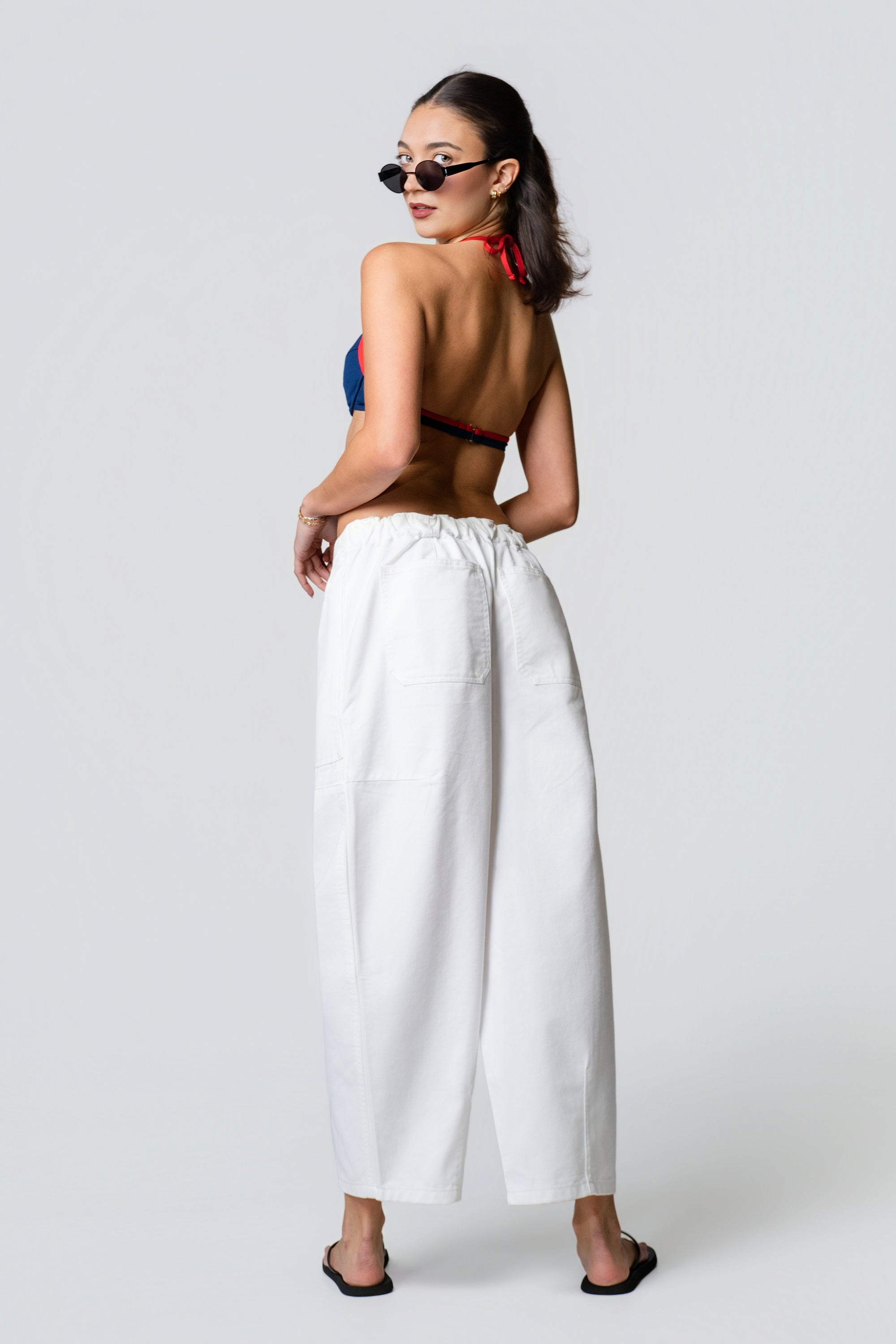 Charlie Tie Waist Barrel Leg Pants