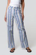 Just Black Striped Straight Leg Jeans