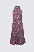 2000s Floral Jersey Halter Dress