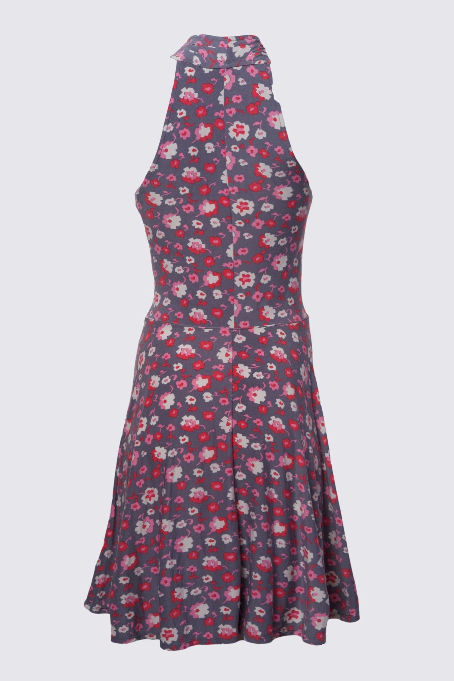 2000s Floral Jersey Halter Dress