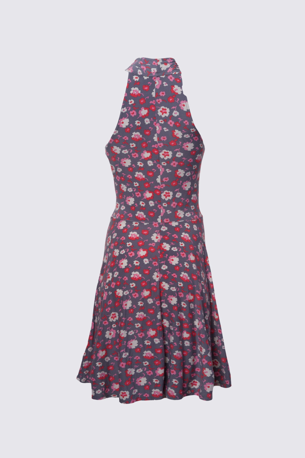2000s Floral Jersey Halter Dress