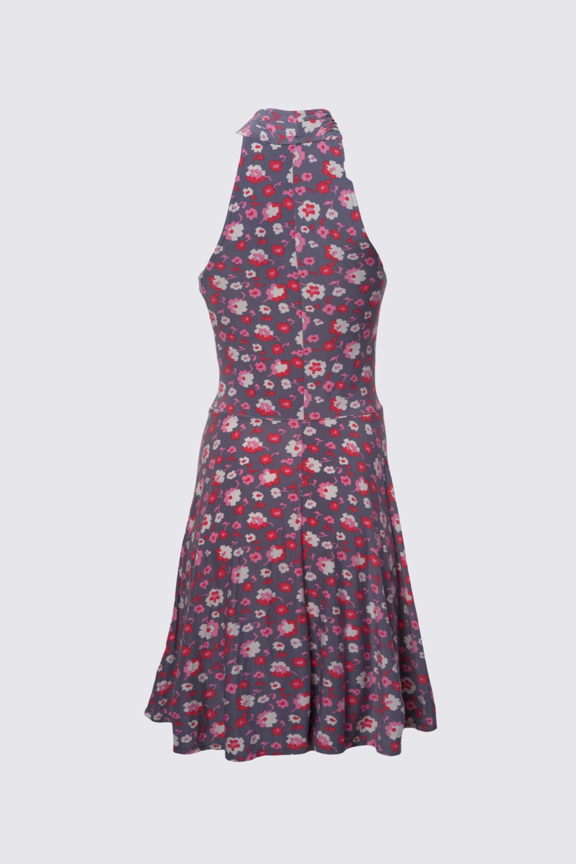 2000s Floral Jersey Halter Dress