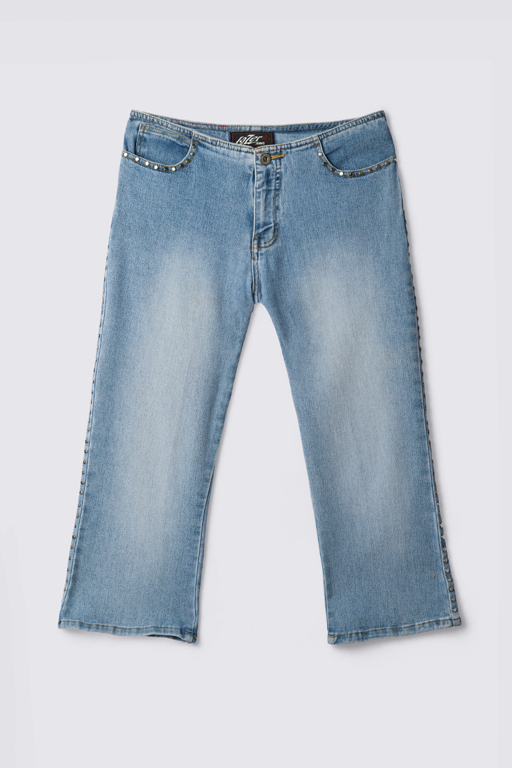 Y2K Laser Lowrise Studded Capris