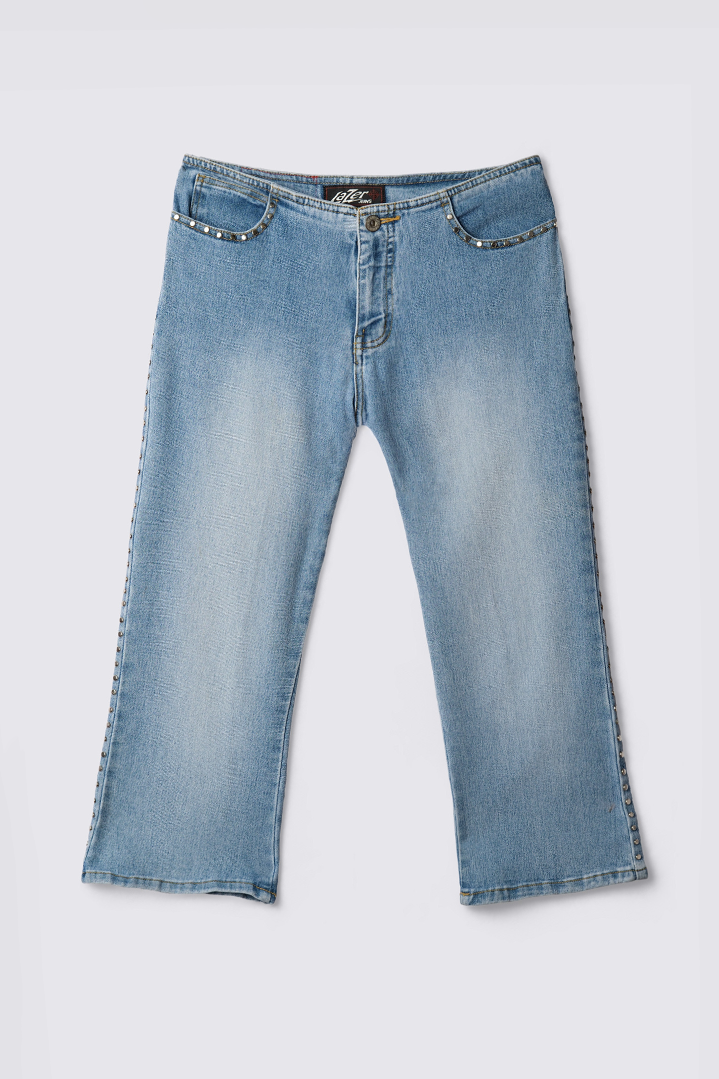 Y2K Laser Lowrise Studded Capris