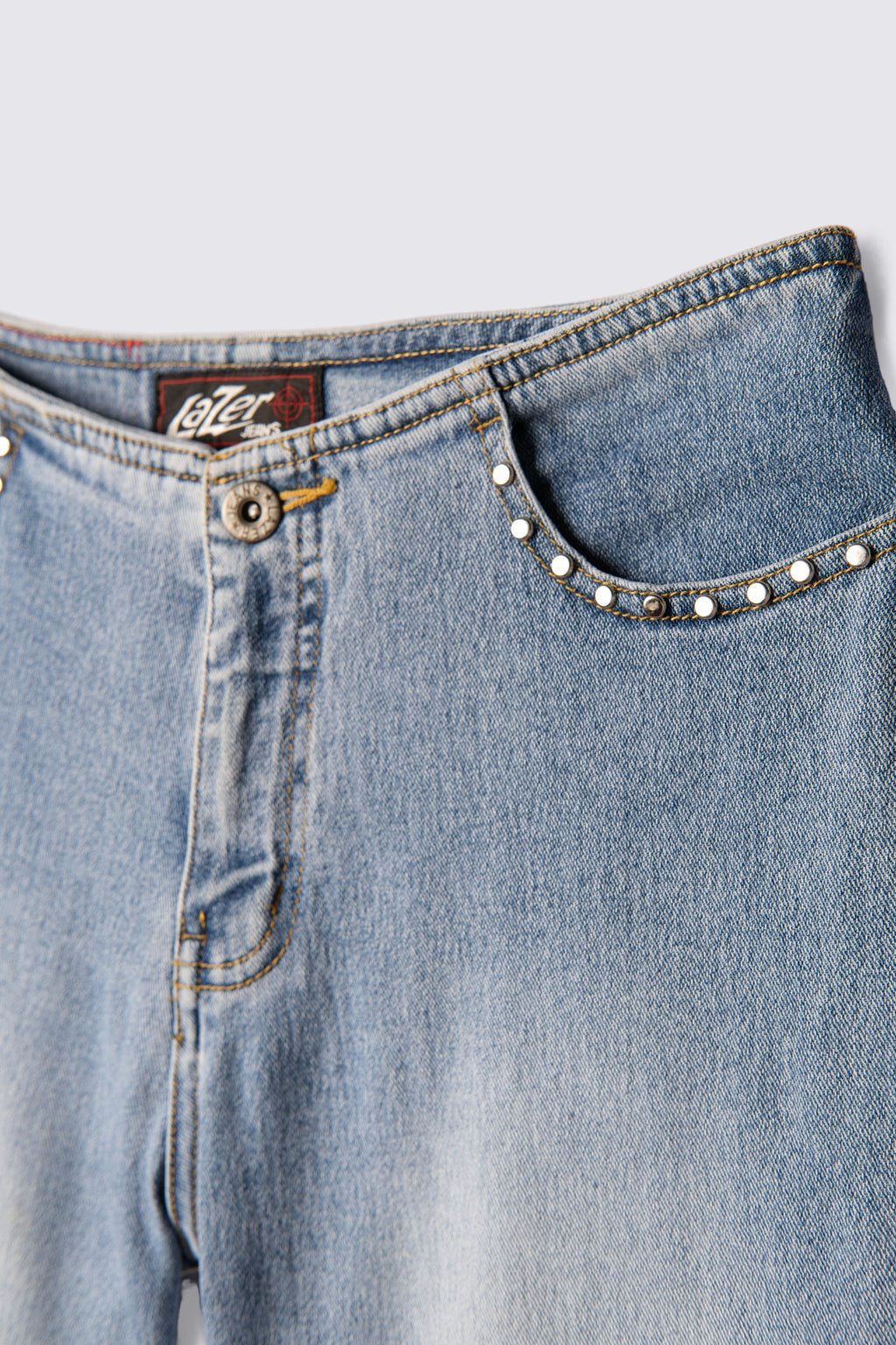 Y2K Laser Lowrise Studded Capris