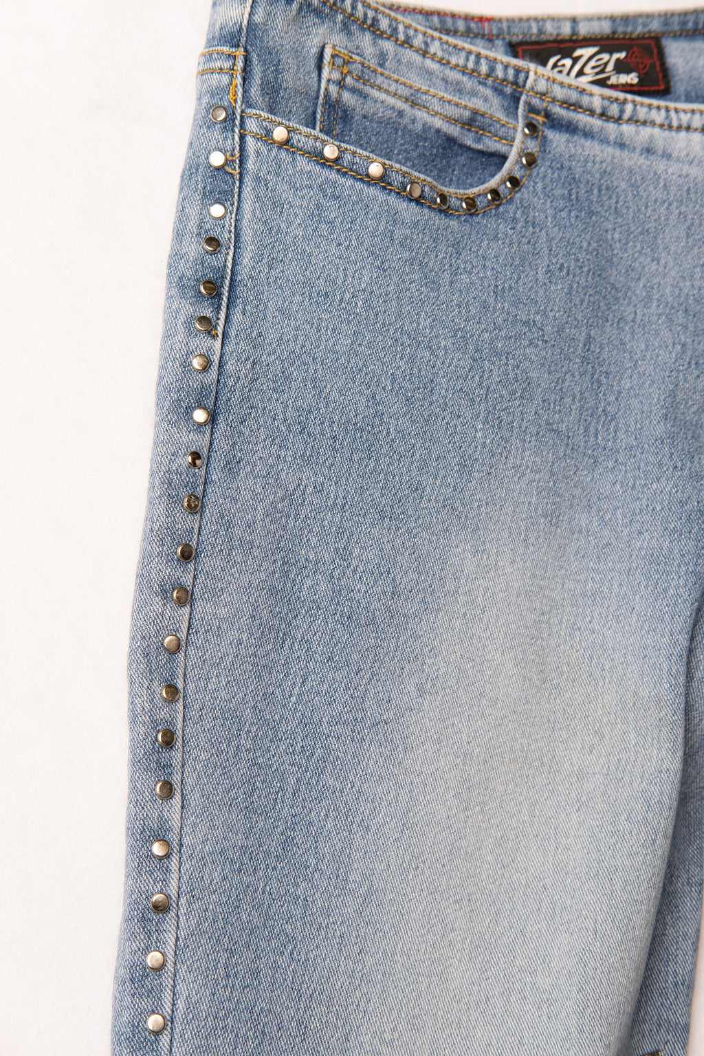 Y2K Laser Lowrise Studded Capris