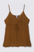 Y2K Unique Spectrum Beaded Babydoll Top