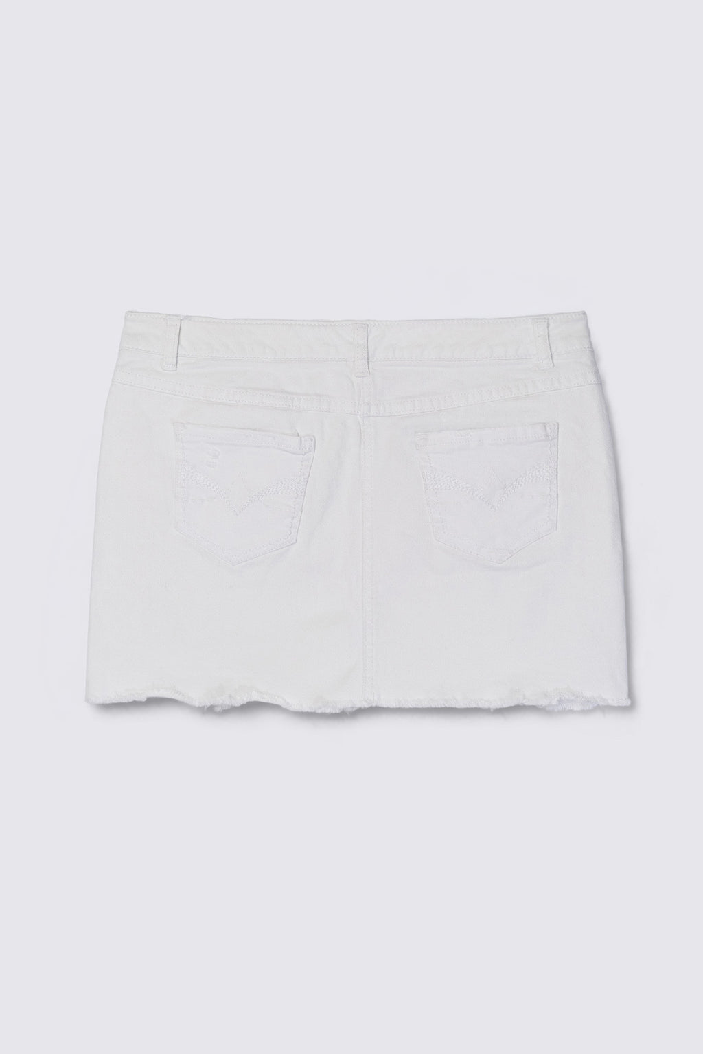 Y2K Mudd Distressed White Denim Mini